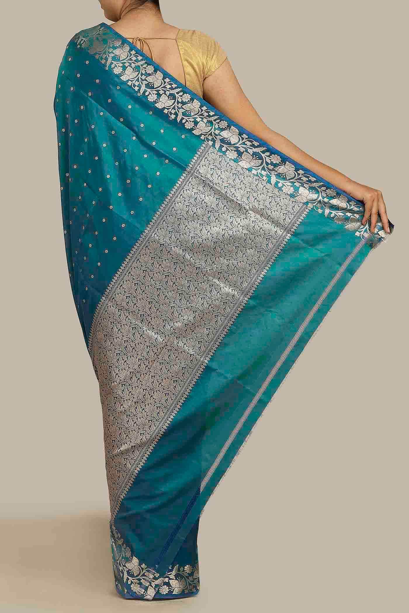 Blue Banarasi Silk Saree