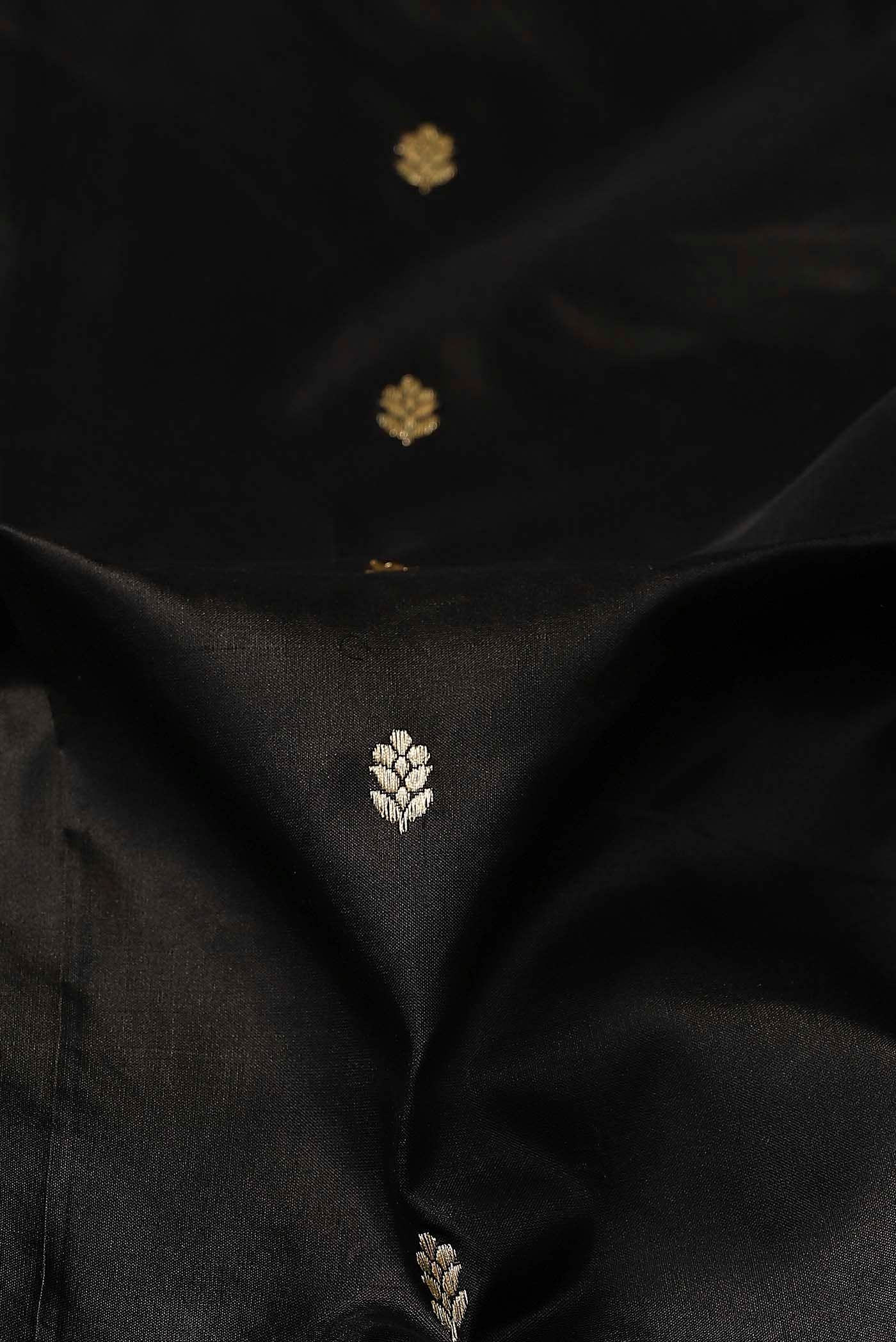 Black Banarasi Katan Silk Saree