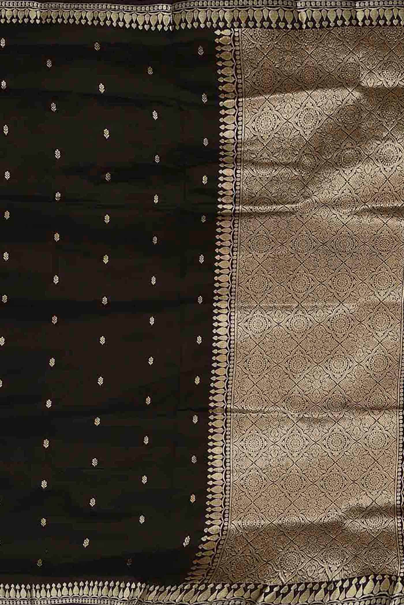 Black Banarasi Katan Silk Saree