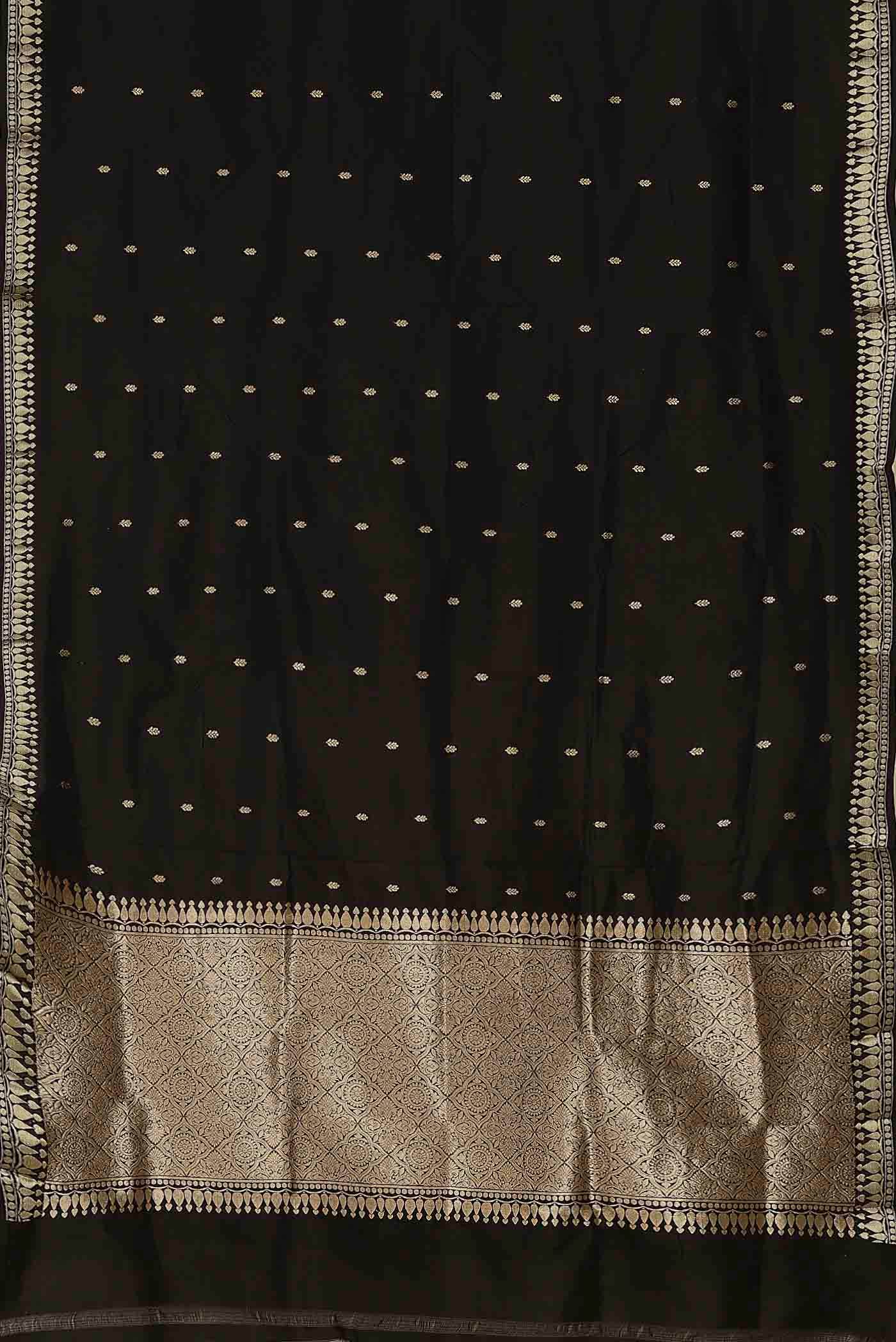 Black Banarasi Katan Silk Saree