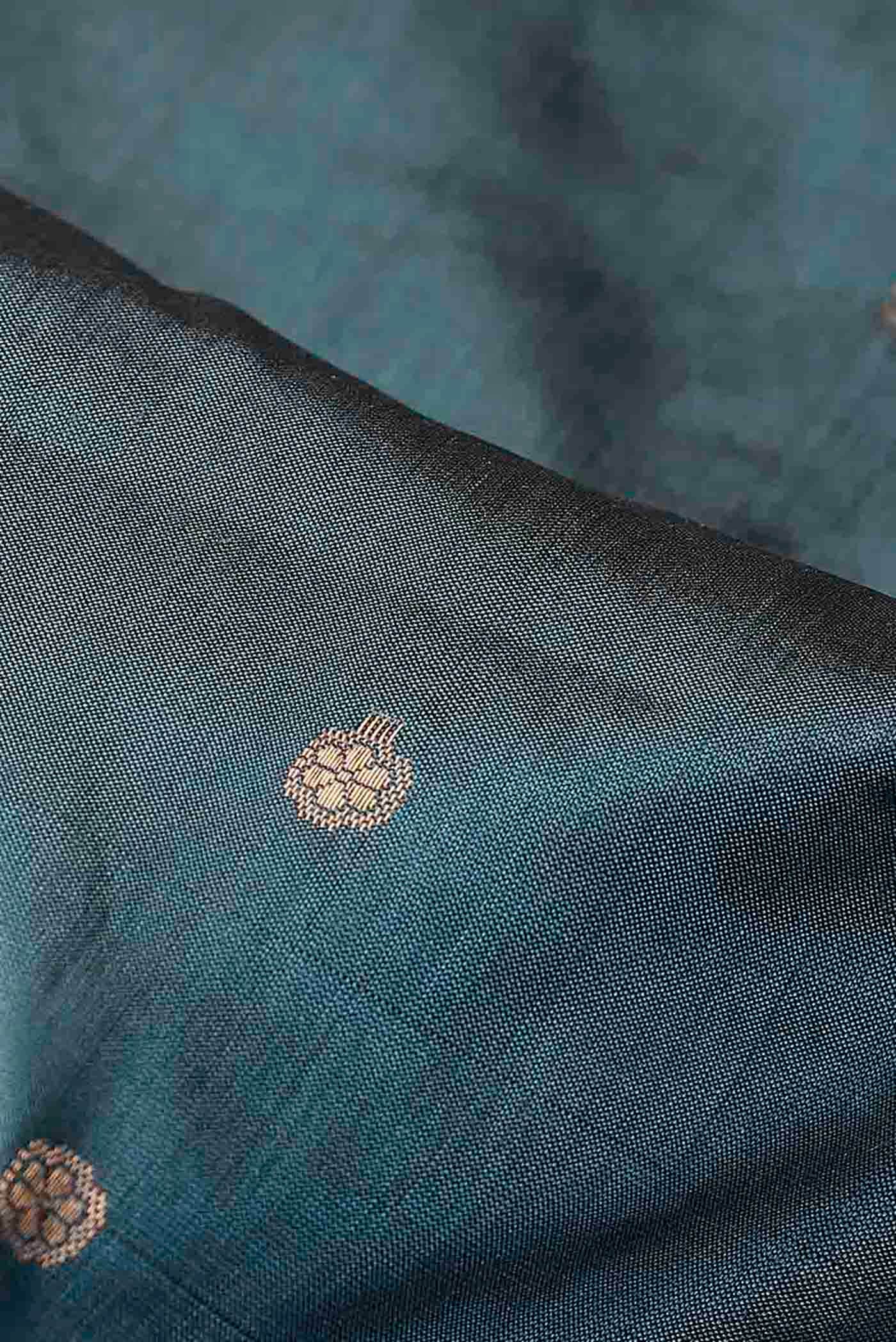 Blue Dual Tone Banarasi Katan Silk Saree