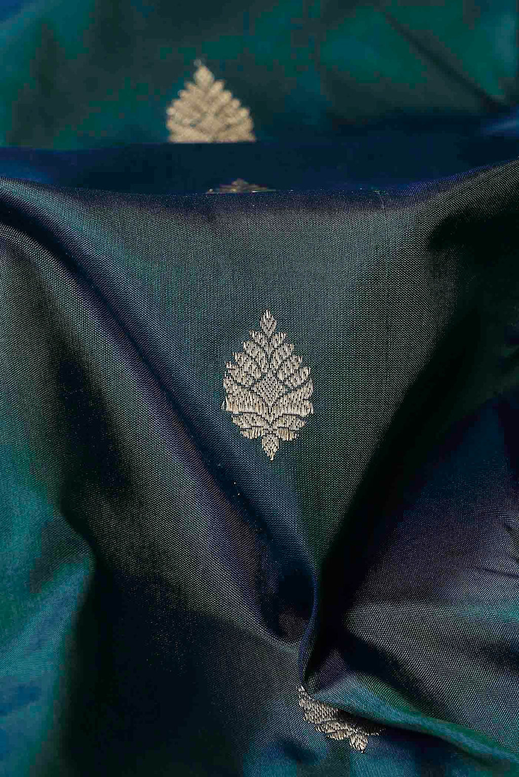 Blue Banarasi Katan Silk Saree