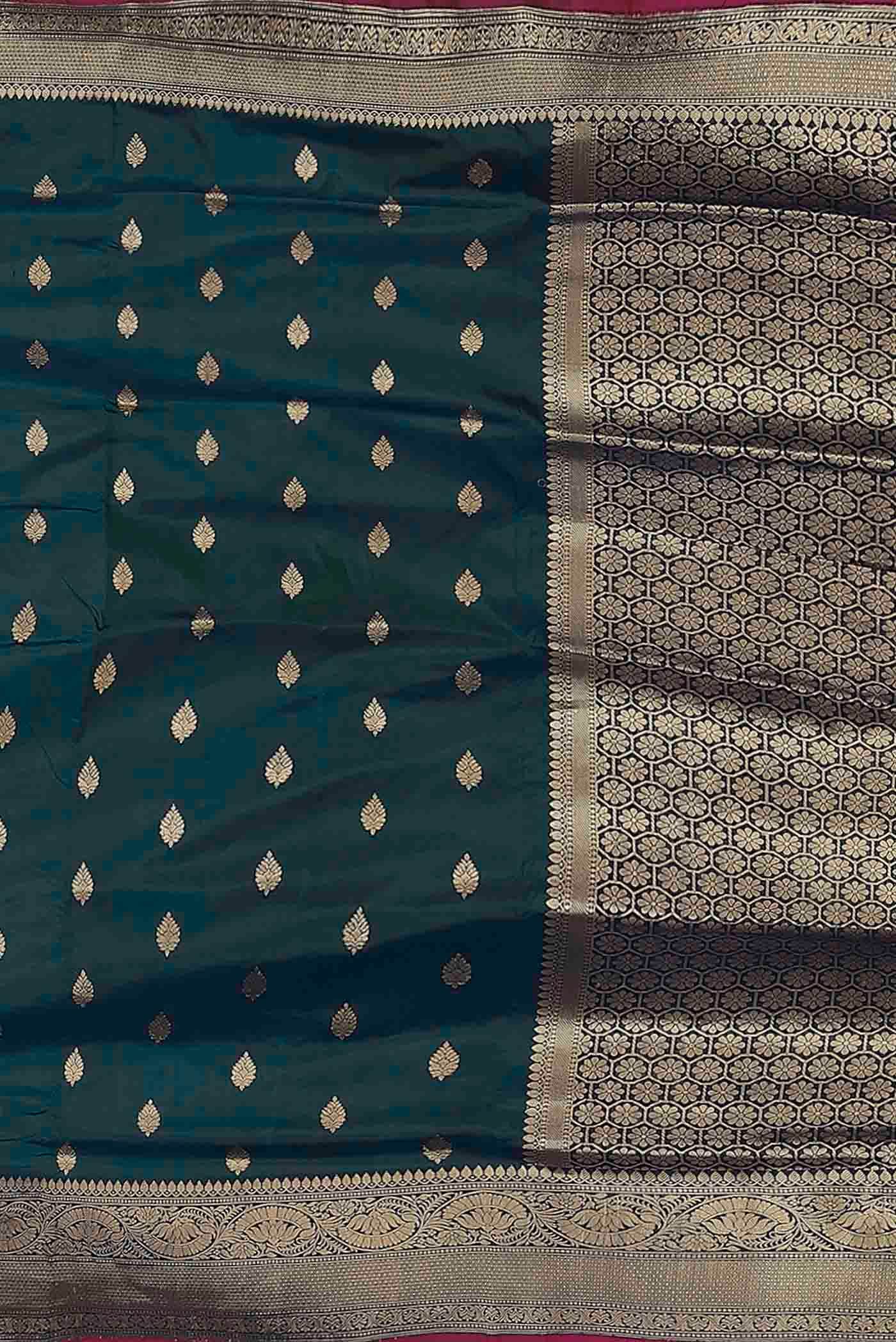 Blue Banarasi Katan Silk Saree