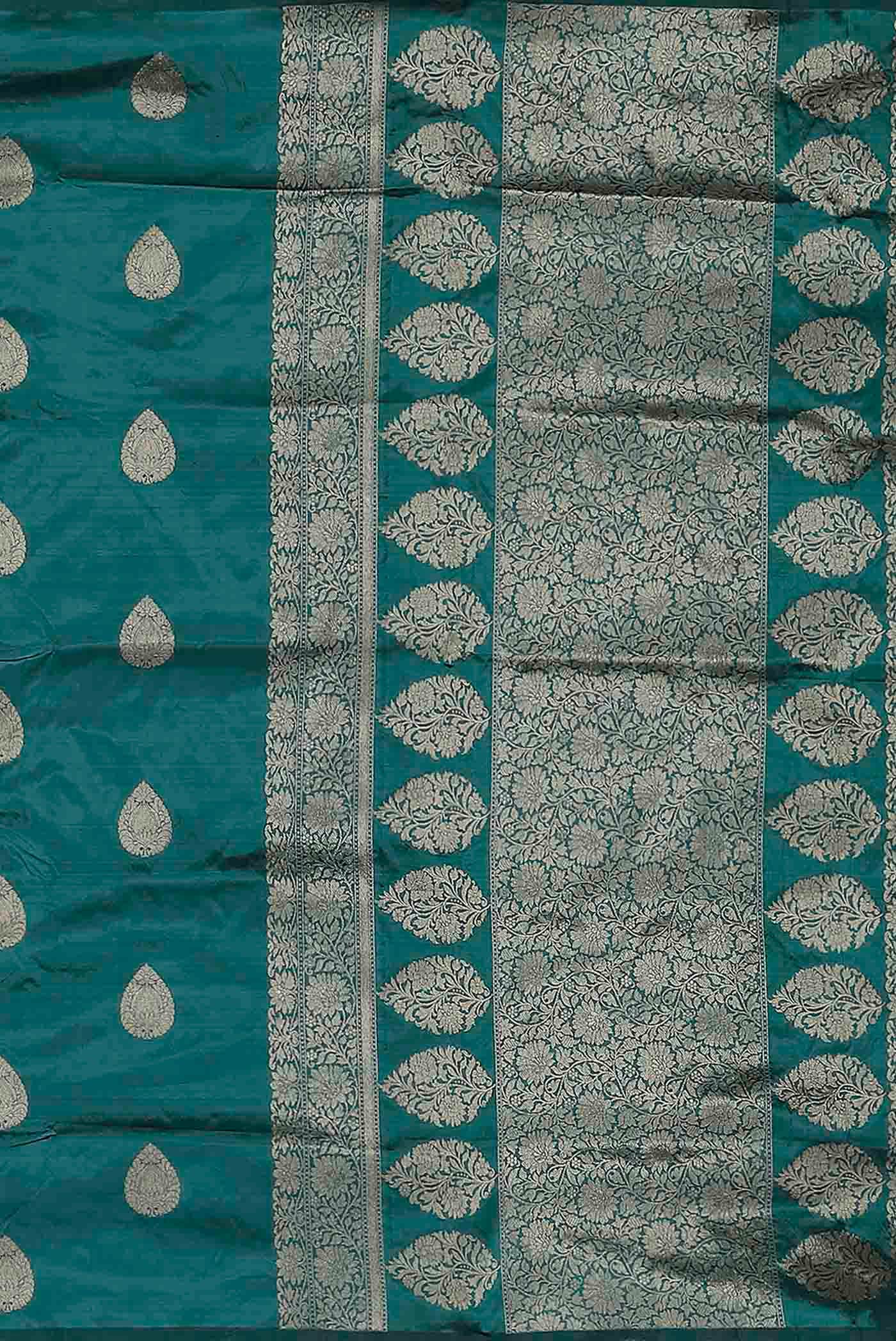 Blue Banarasi Katan Silk Saree