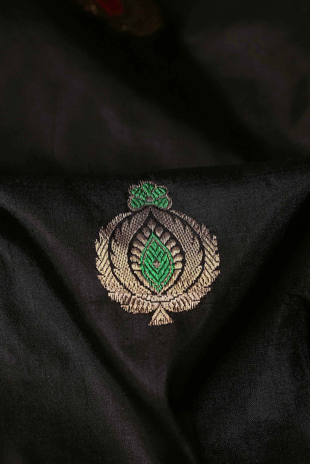 Black Banarasi Katan Silk Saree