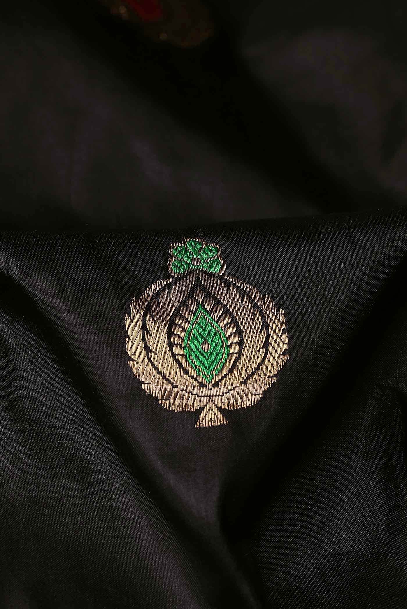 Black Banarasi Katan Silk Saree