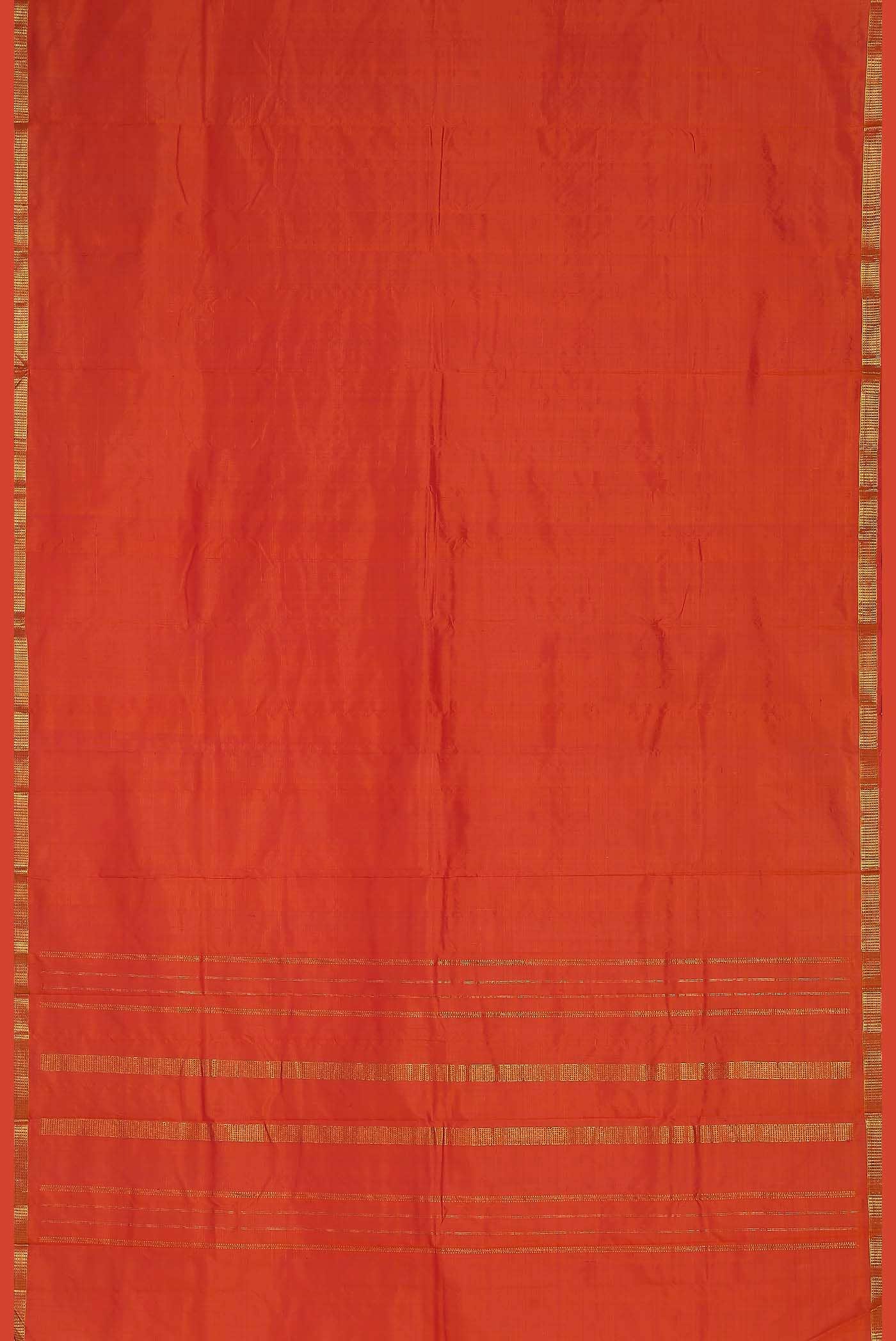 Orange Kanchipuram Silk Saree