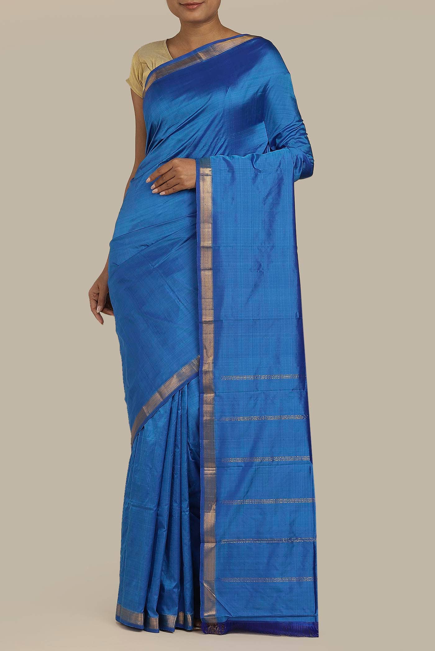 Blue Kanchipuram Silk Saree
