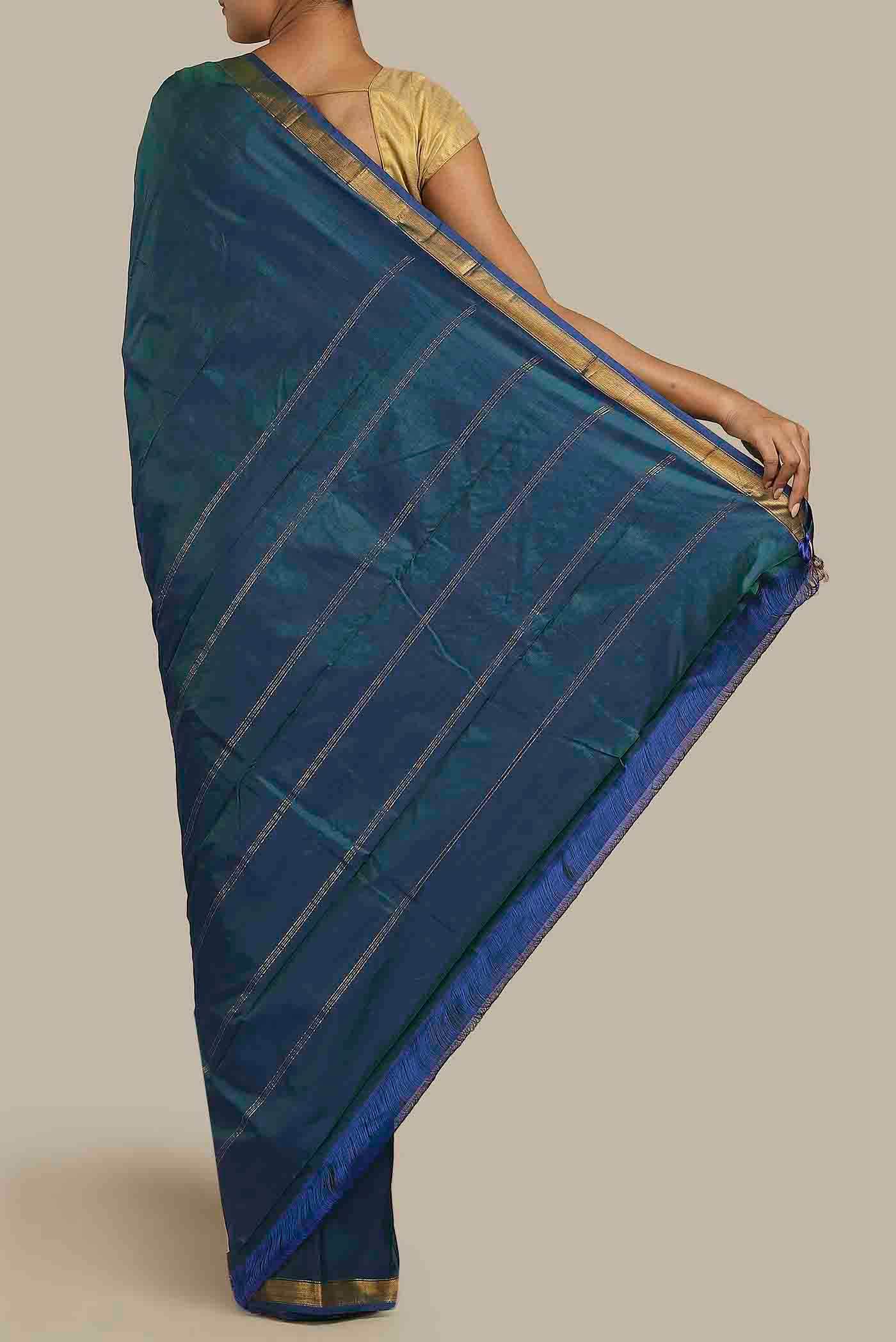 Blue Kanchipuram Silk Saree