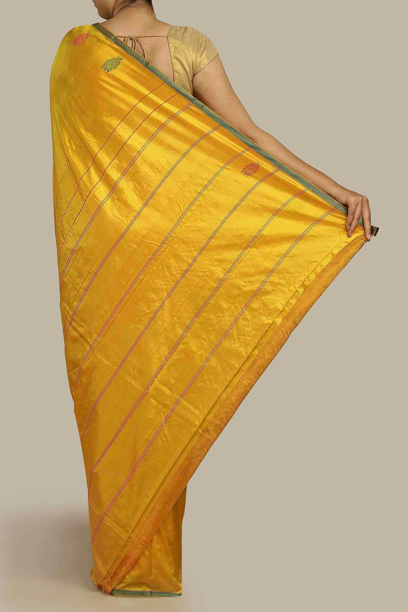 Yellow Kanchipuram Silk Saree