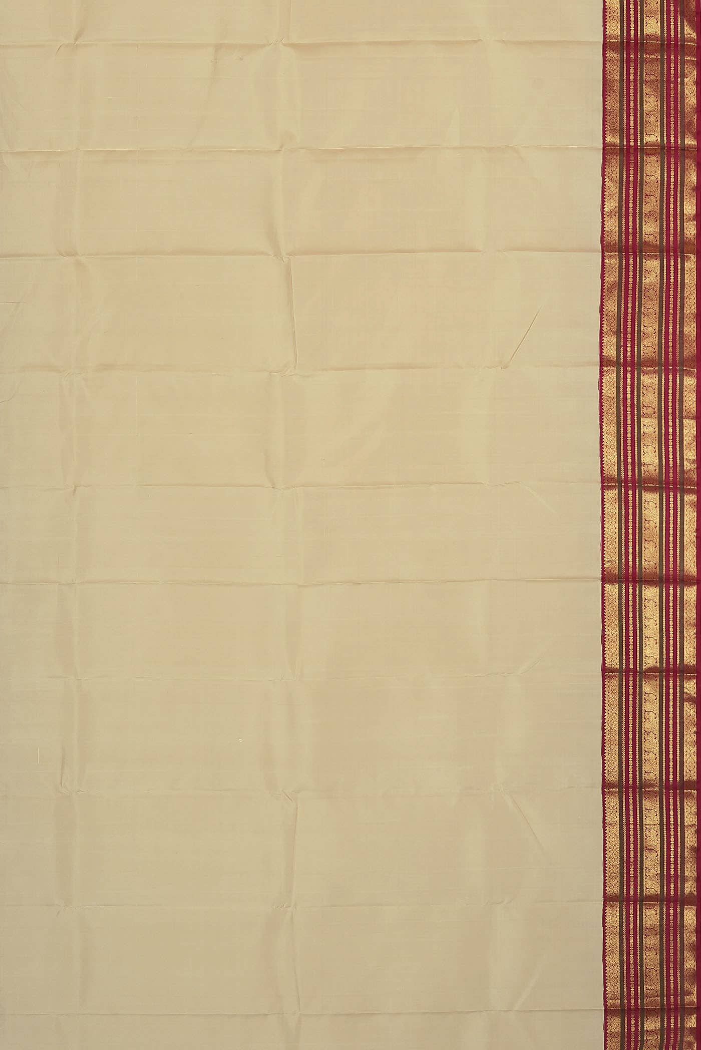 Cream Kanchipuram Silk Saree