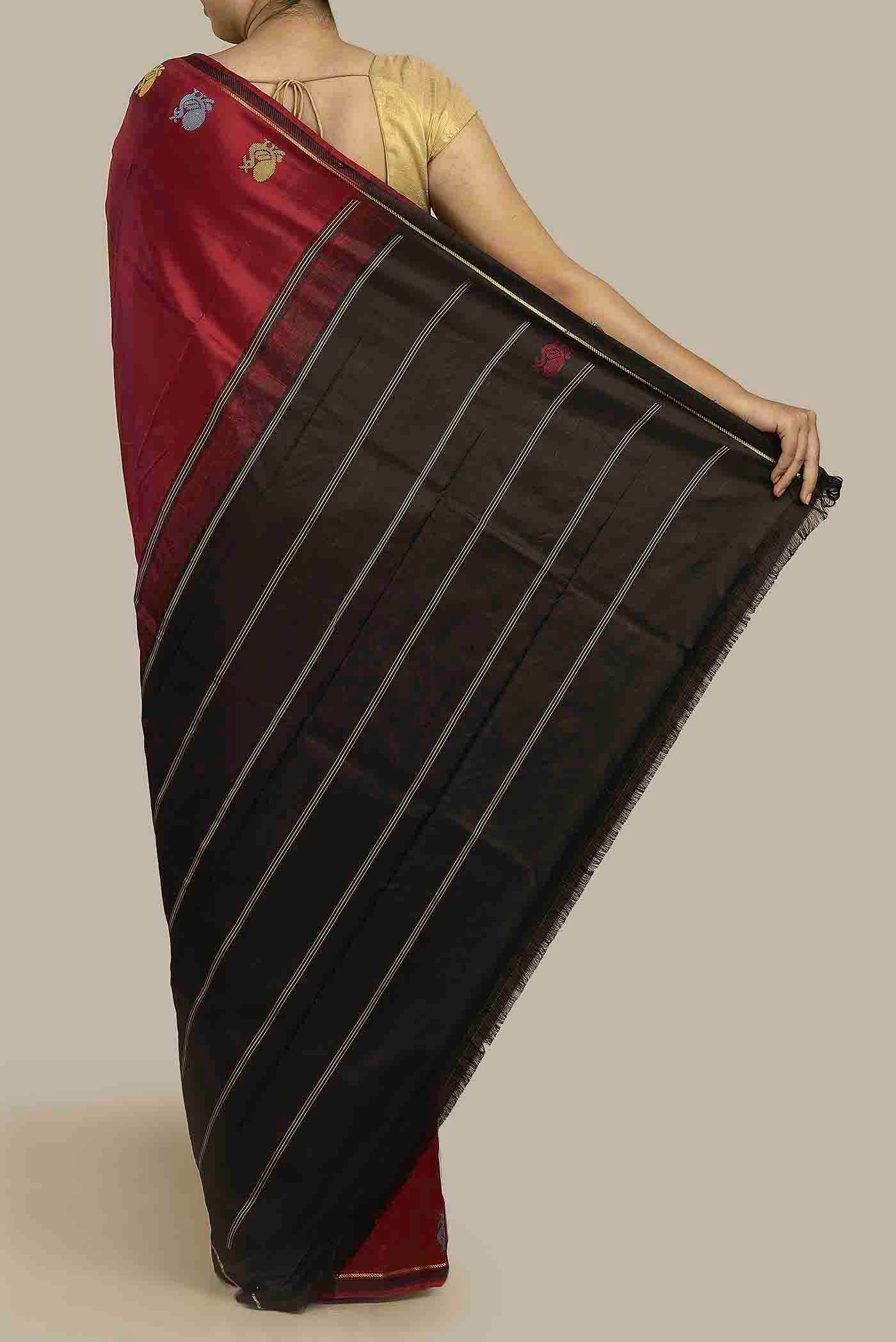 Maroon Kanchipuram Silk Saree