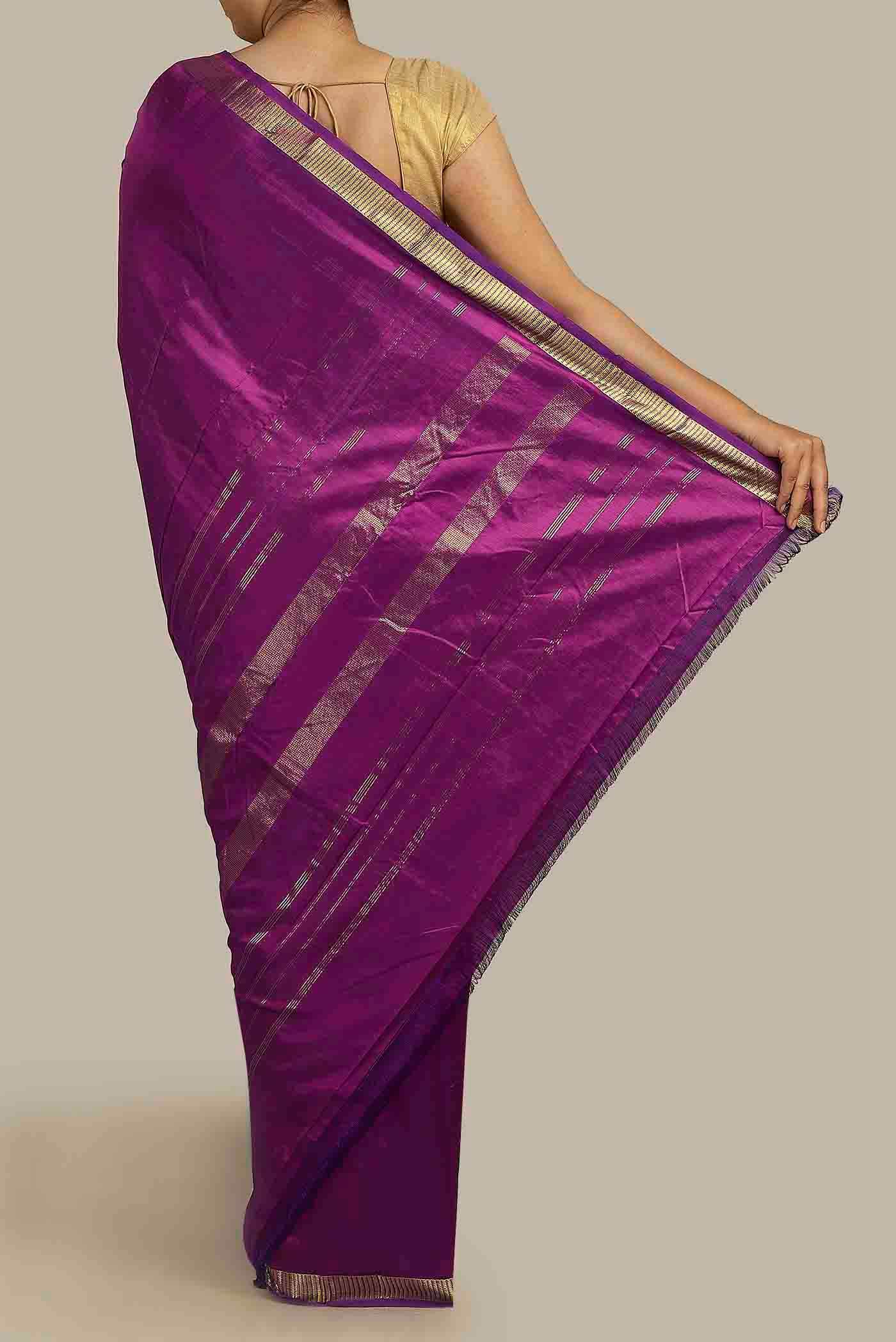 Purple Kanchipuram Silk Saree