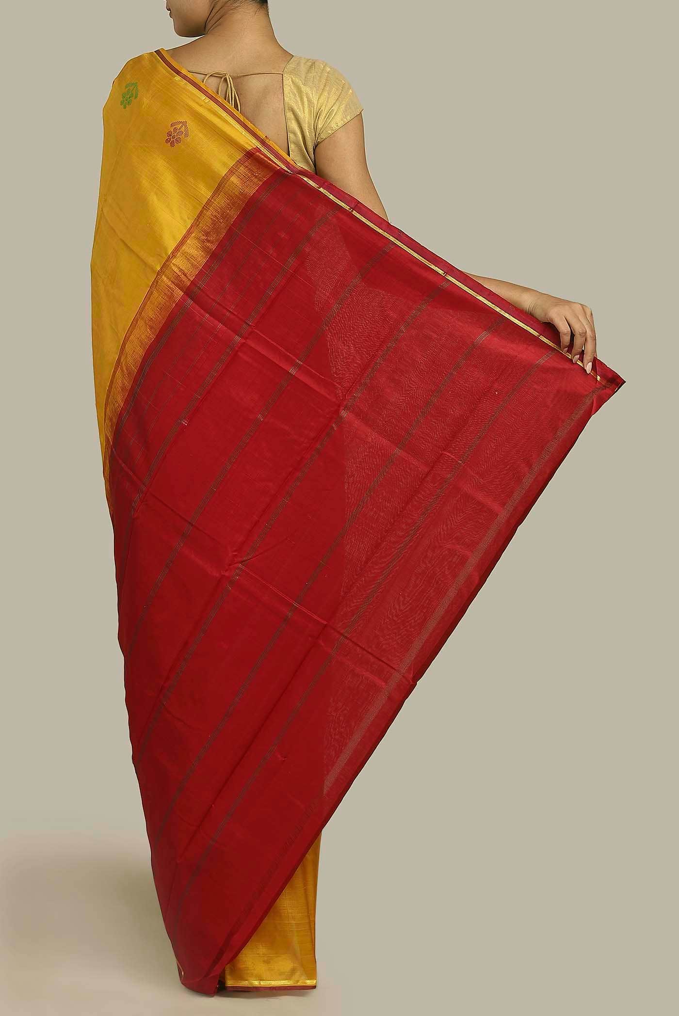 Yellow Kanchipuram Silk Saree