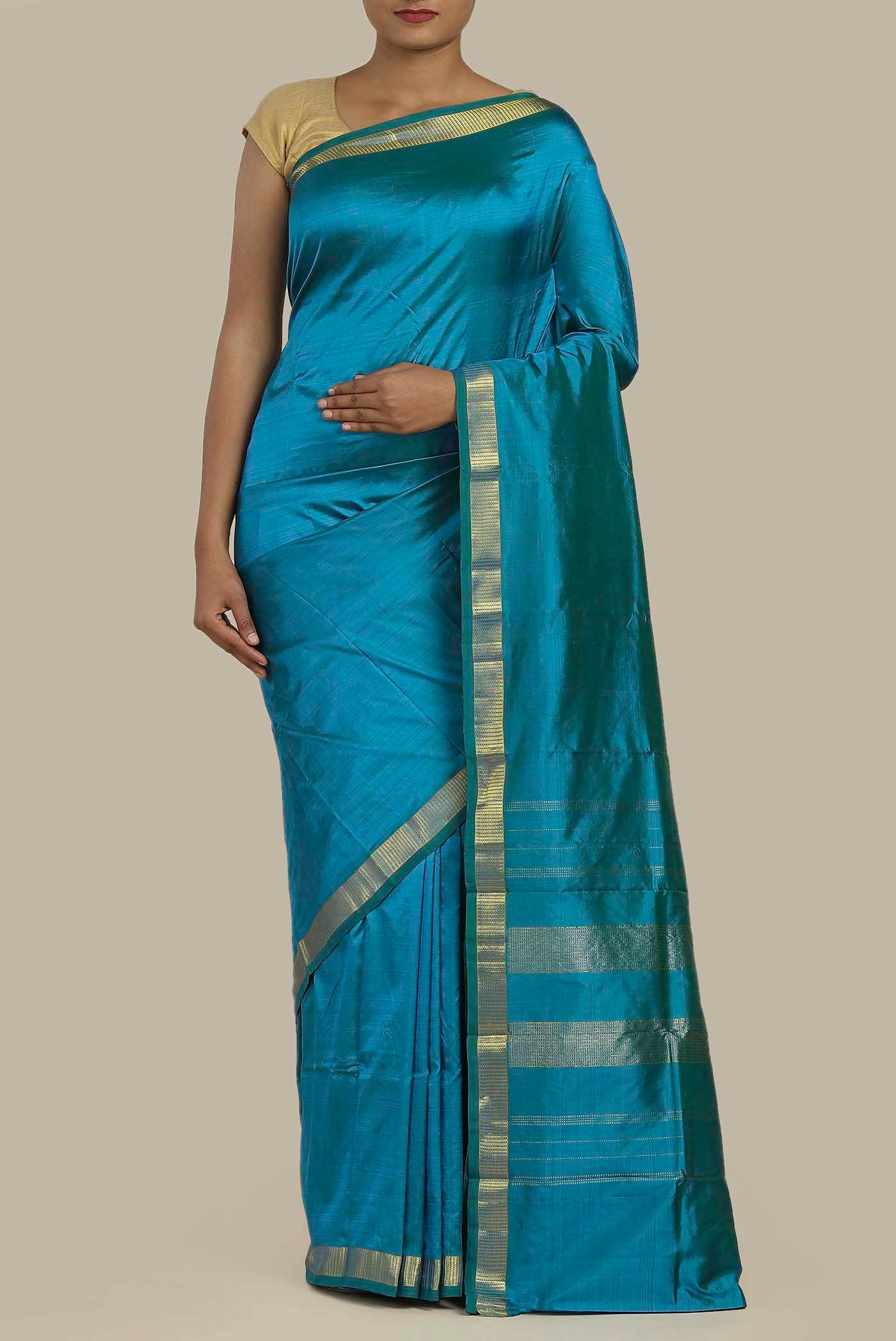 Blue Kanchipuram Silk Saree