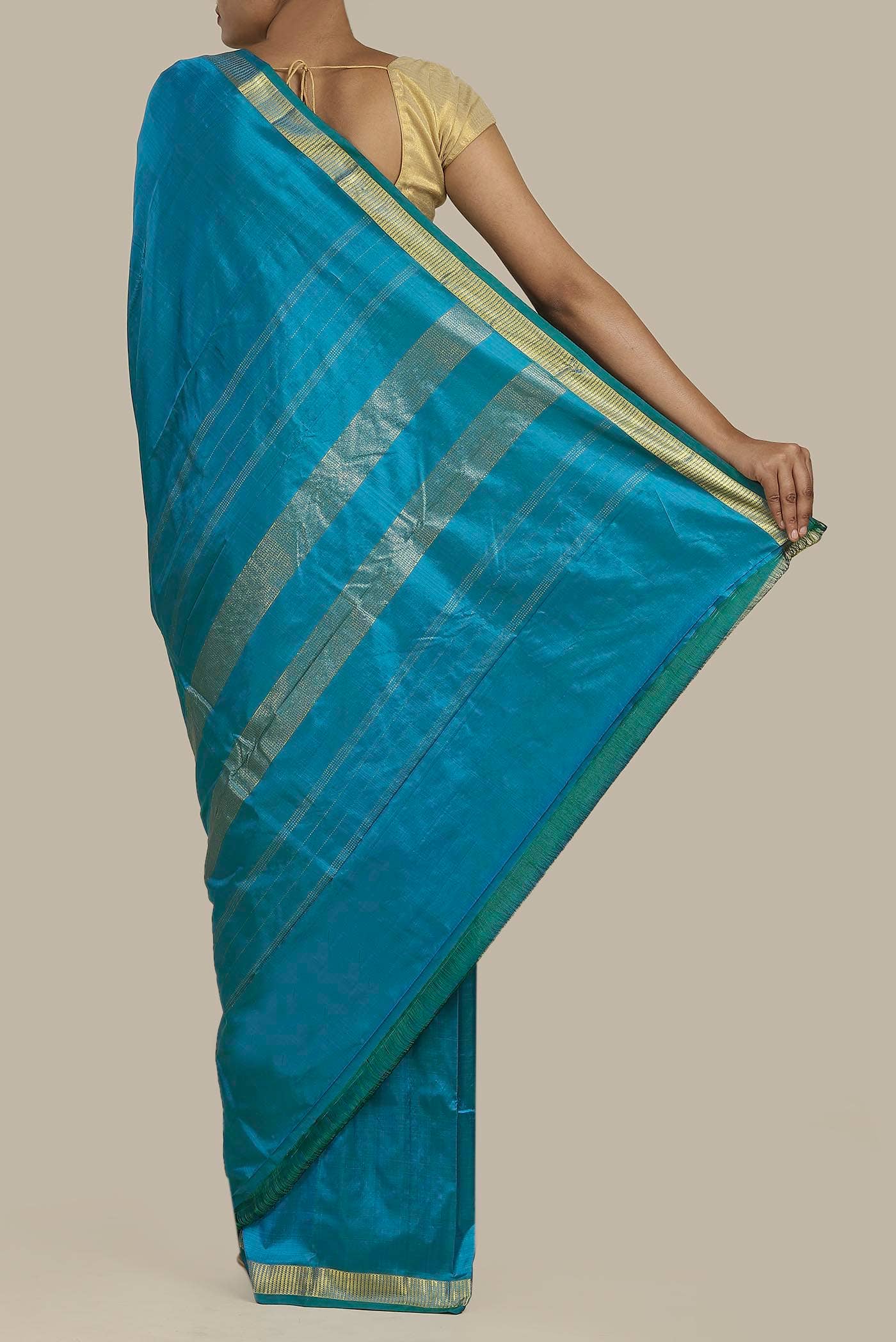 Blue Kanchipuram Silk Saree
