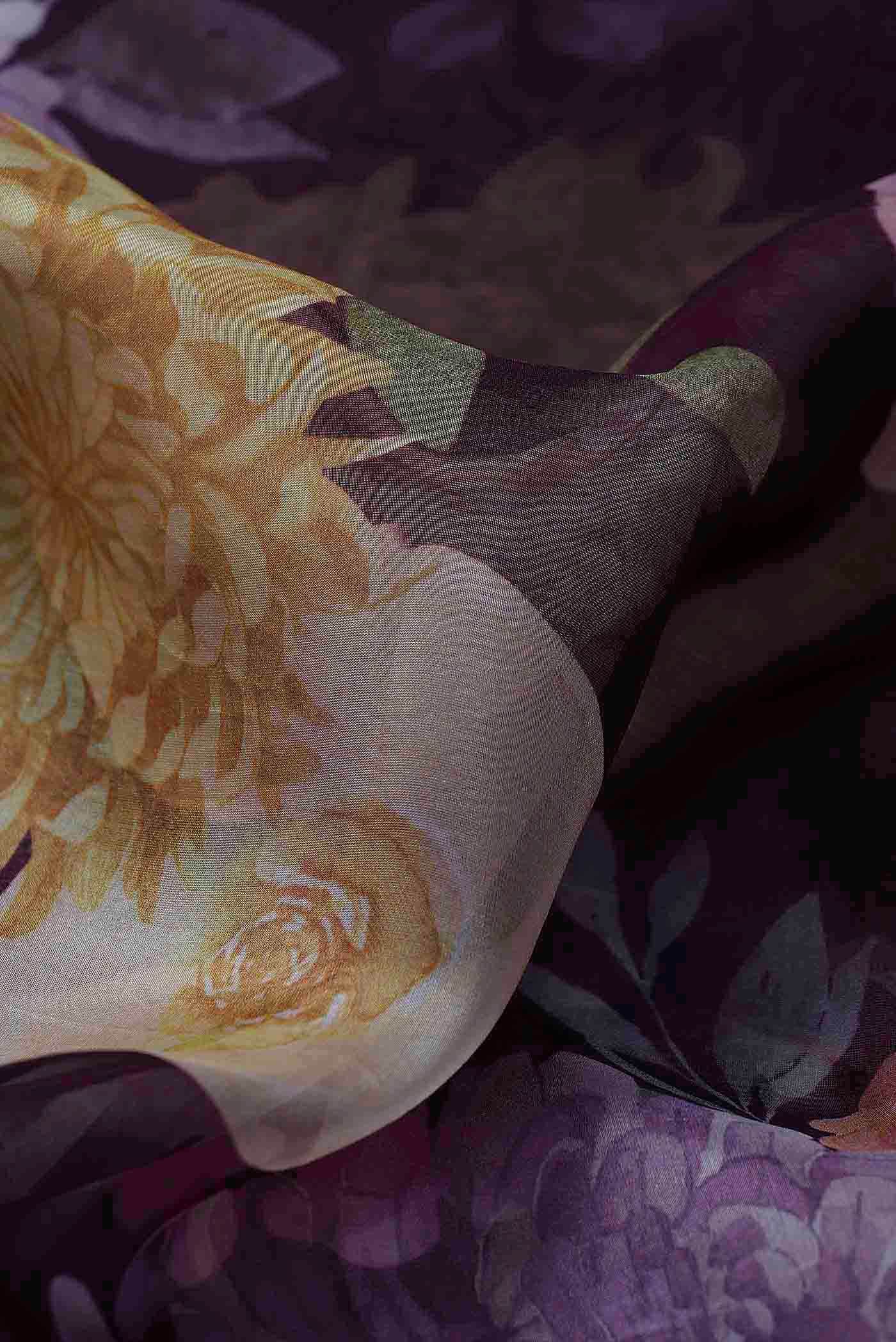 Purple Organza Silk Saree