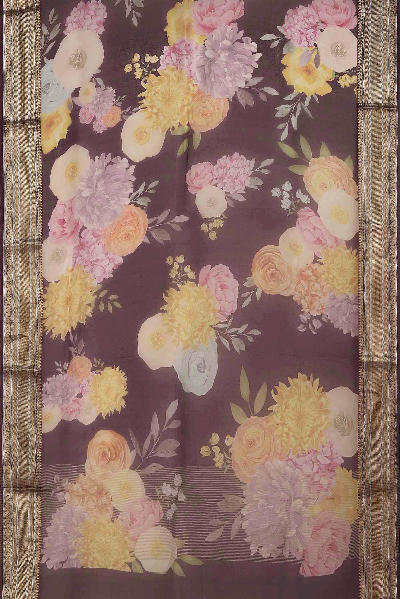 Purple Organza Silk Saree