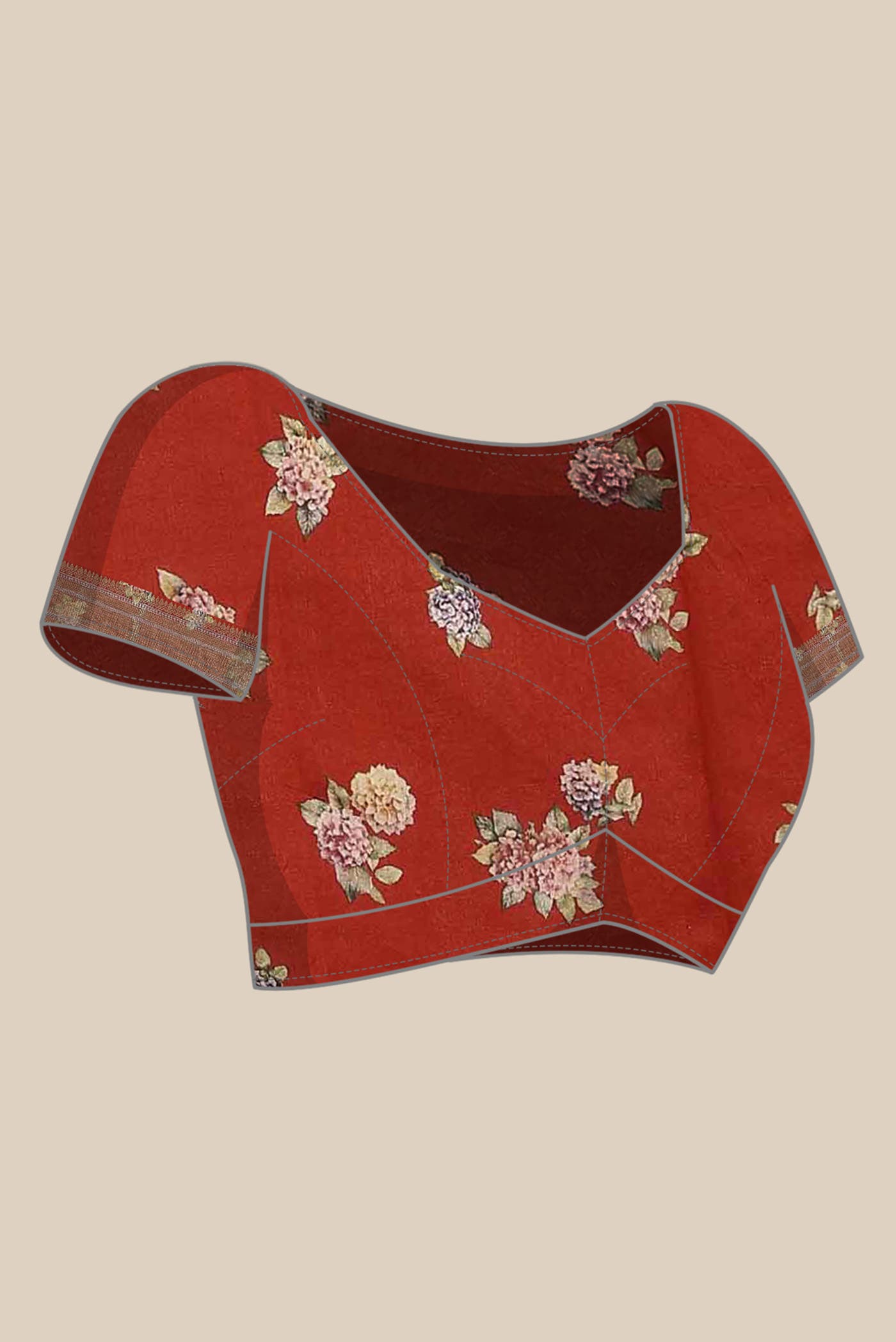Rust Organza Silk Saree