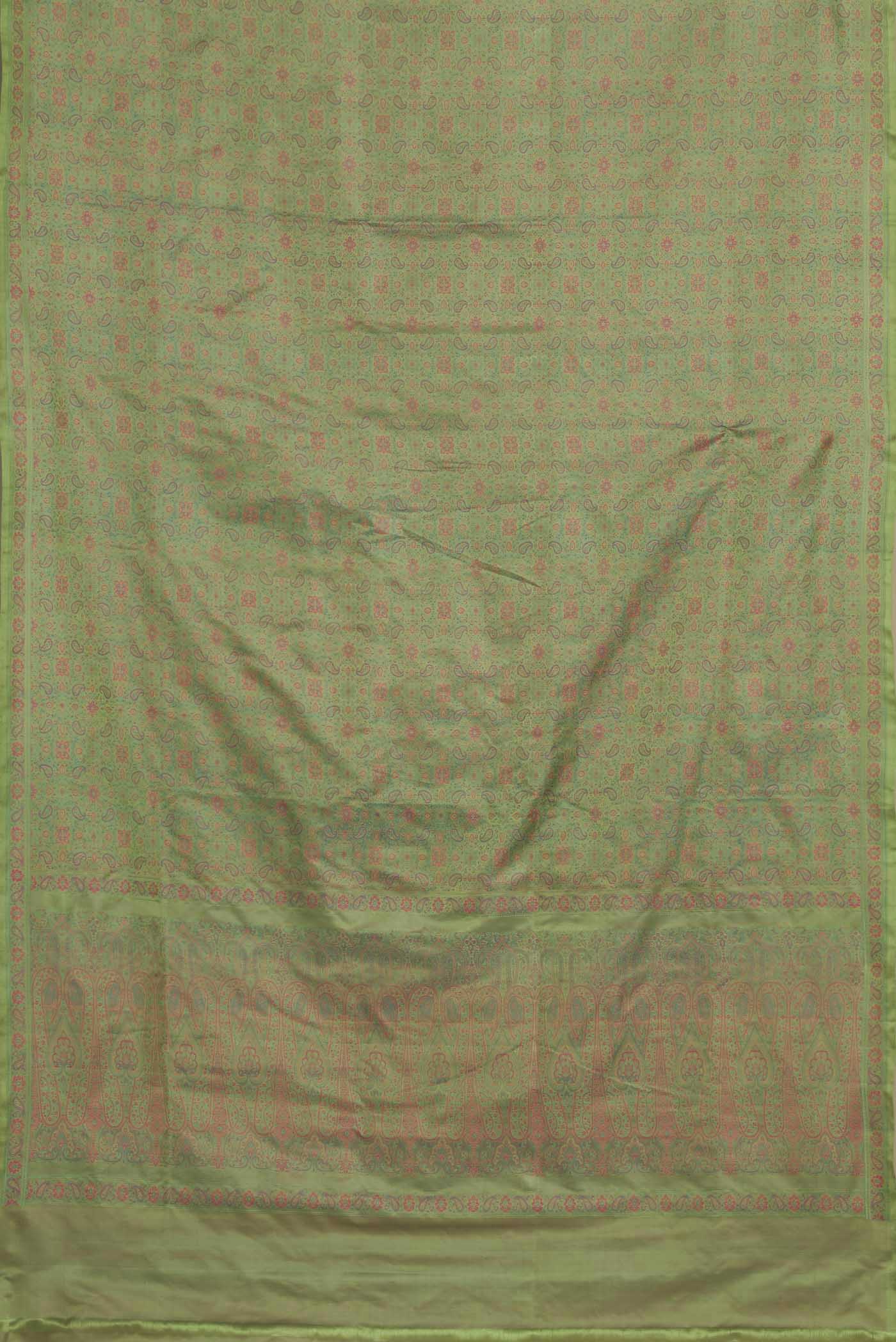 Green Banarasi Tanchoi Silk Saree