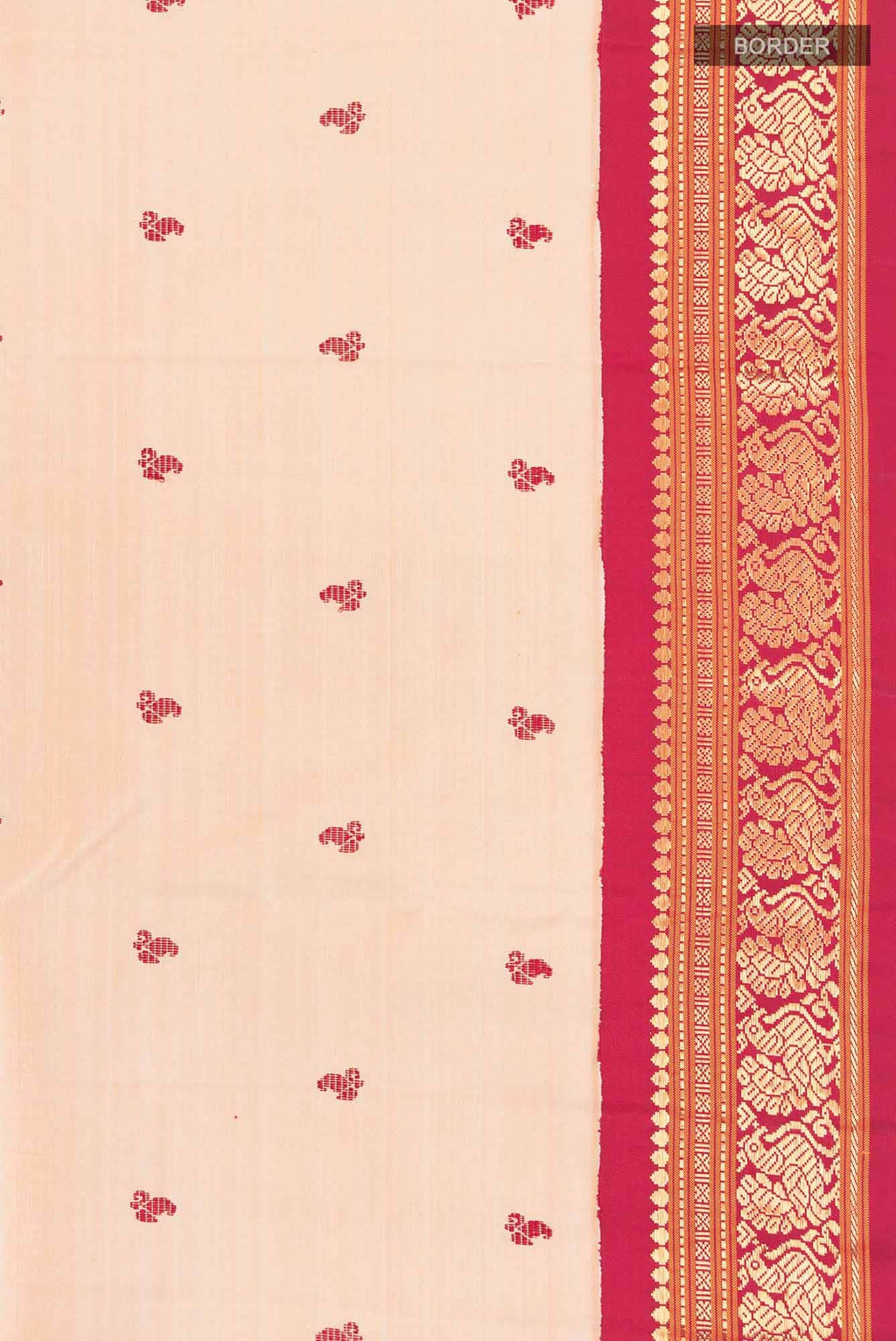 Pure Silk Pure Zari Beige Kanchipuram Saree
