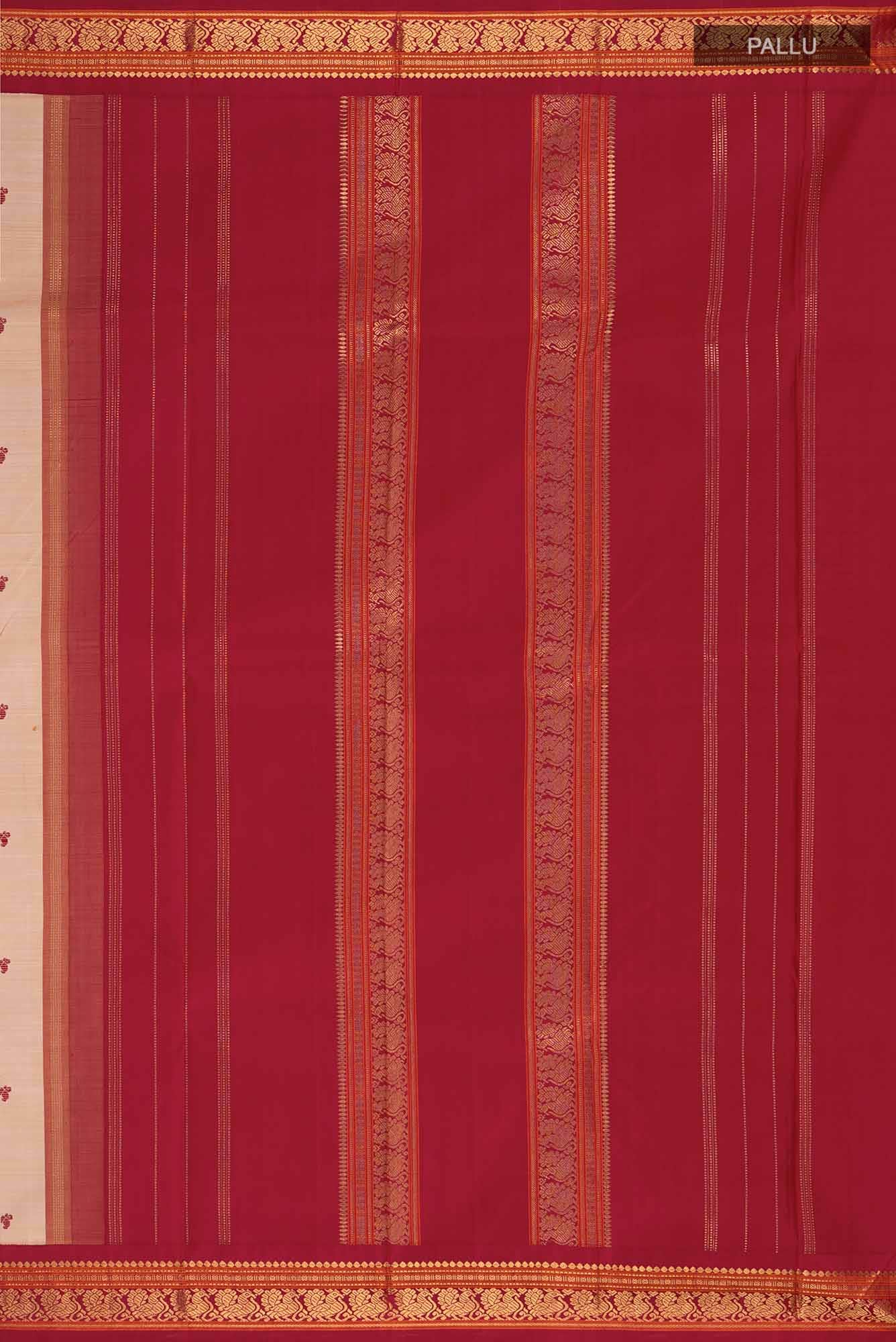 Pure Silk Pure Zari Beige Kanchipuram Saree