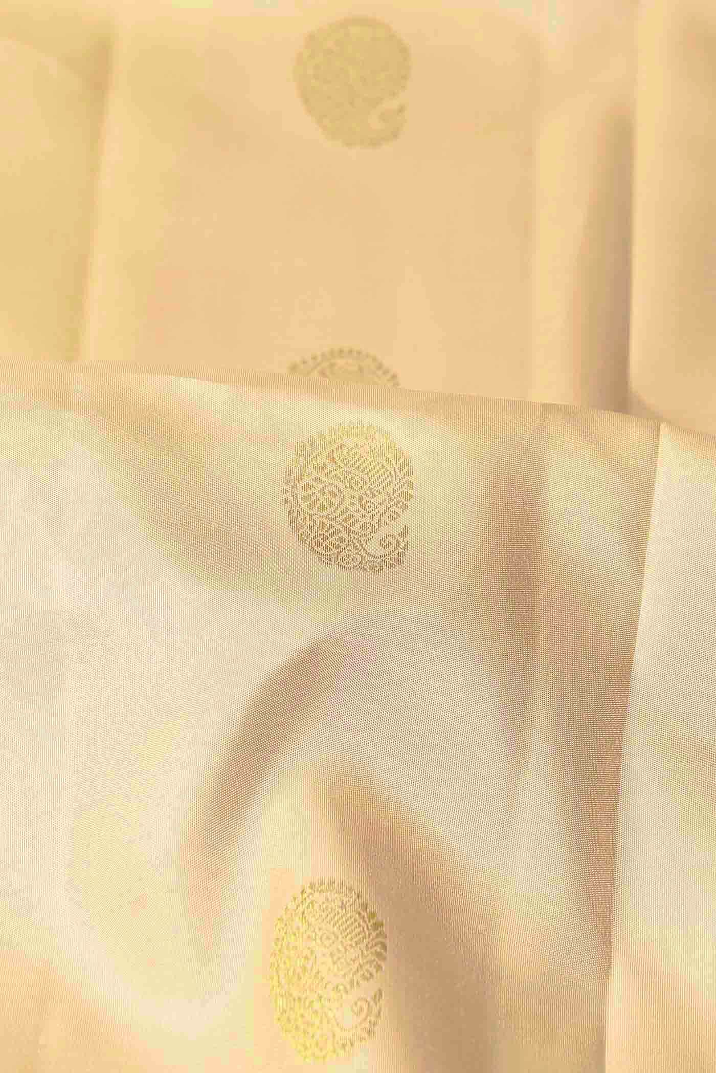 Cream Kanchipuram Silk Saree