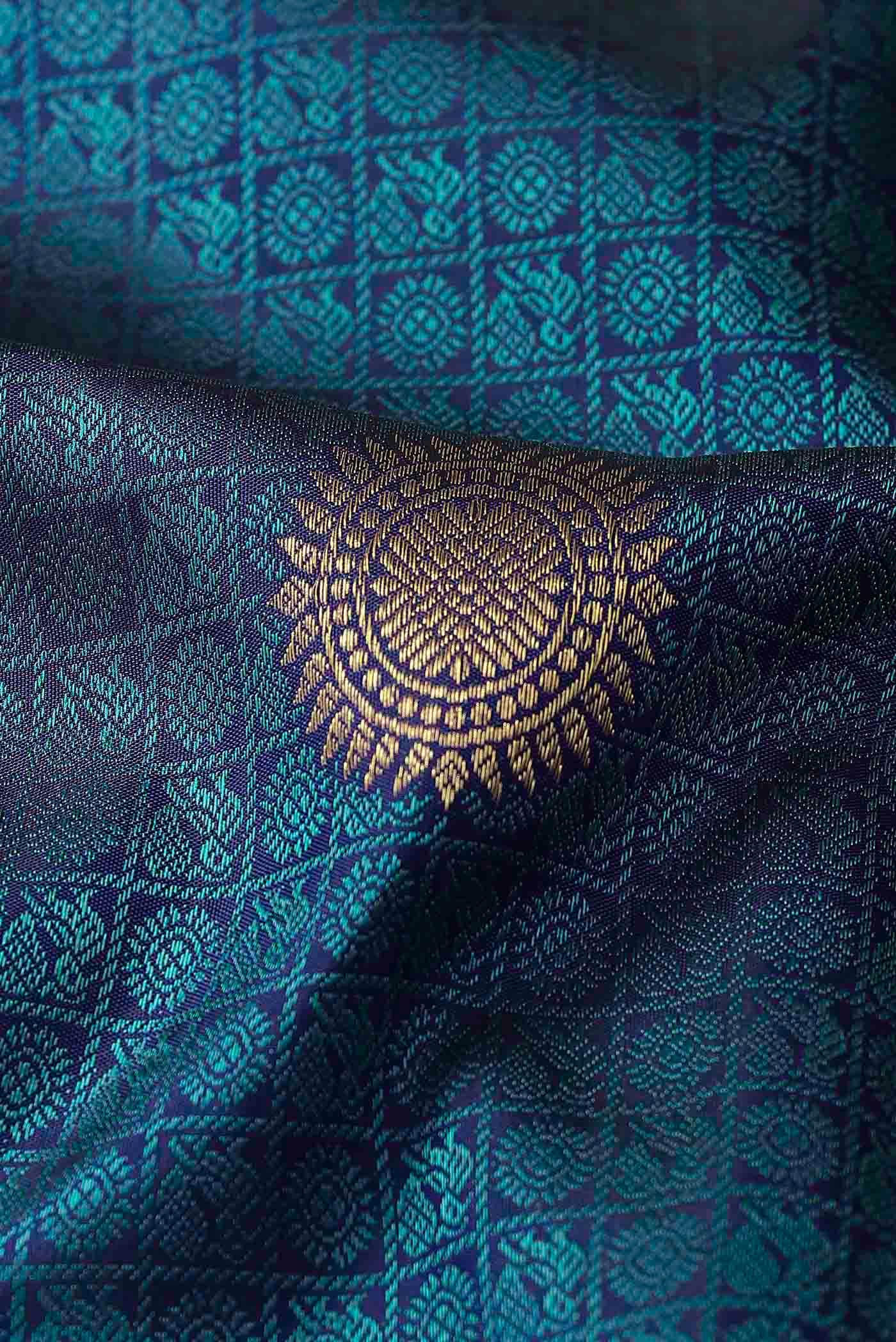 Blue Kanchipuram Silk Saree