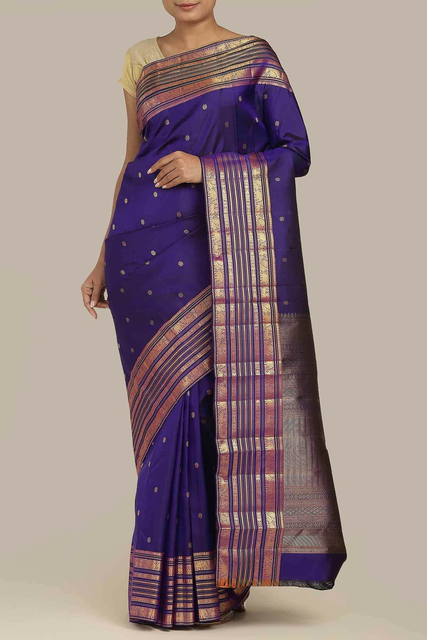 Blue Kanchipuram Silk Saree