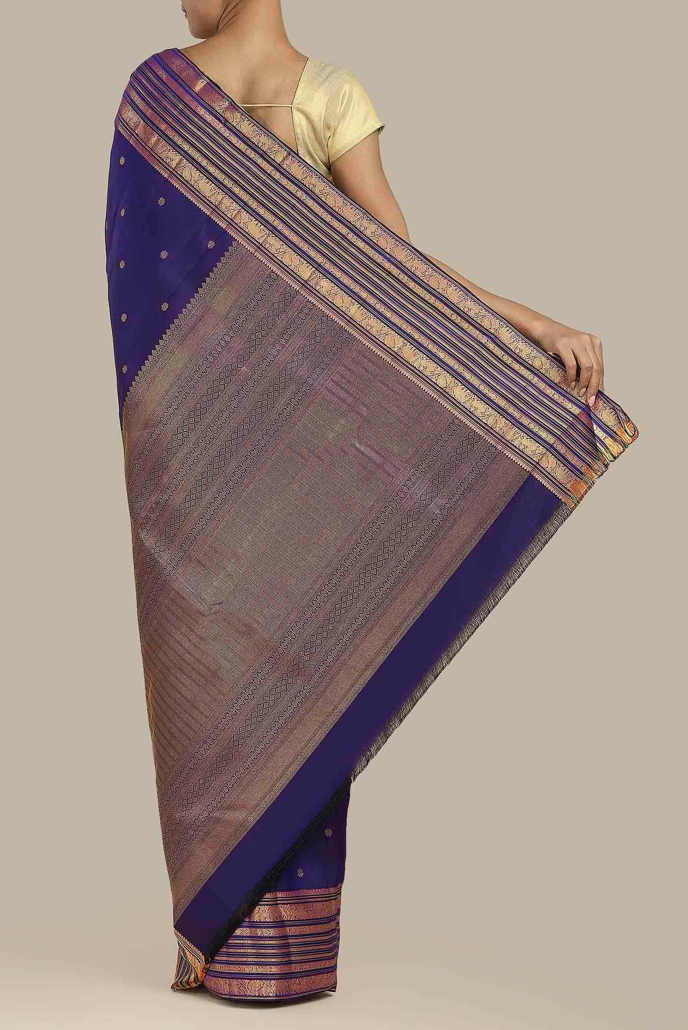 Blue Kanchipuram Silk Saree