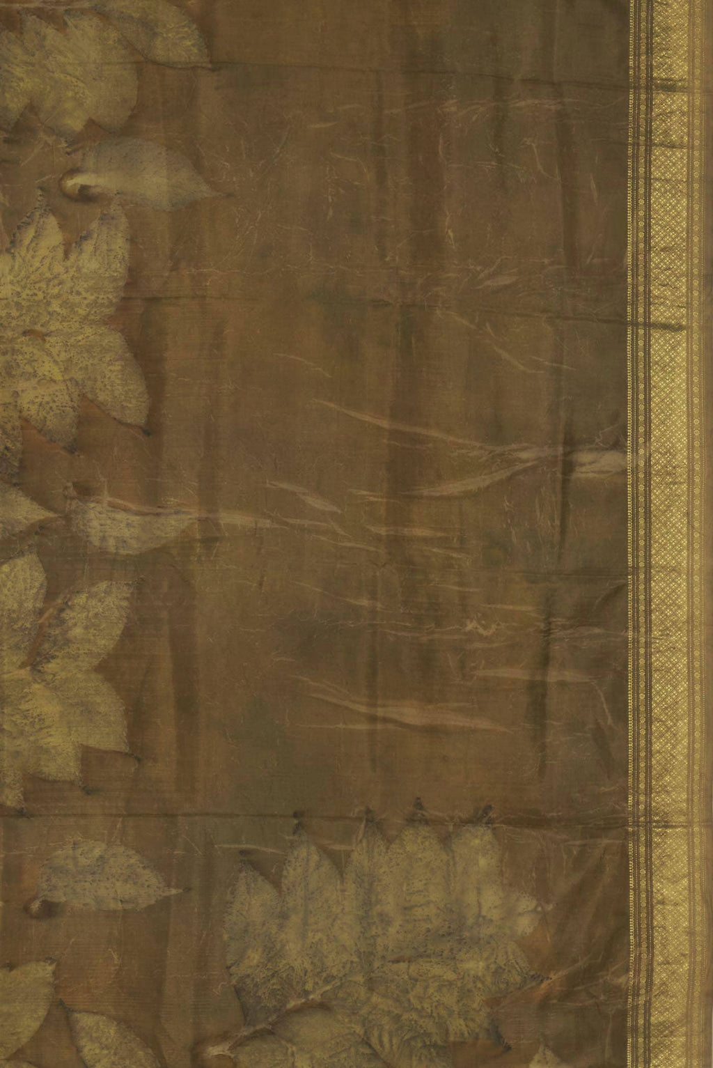 Green Printed Silk Saree
