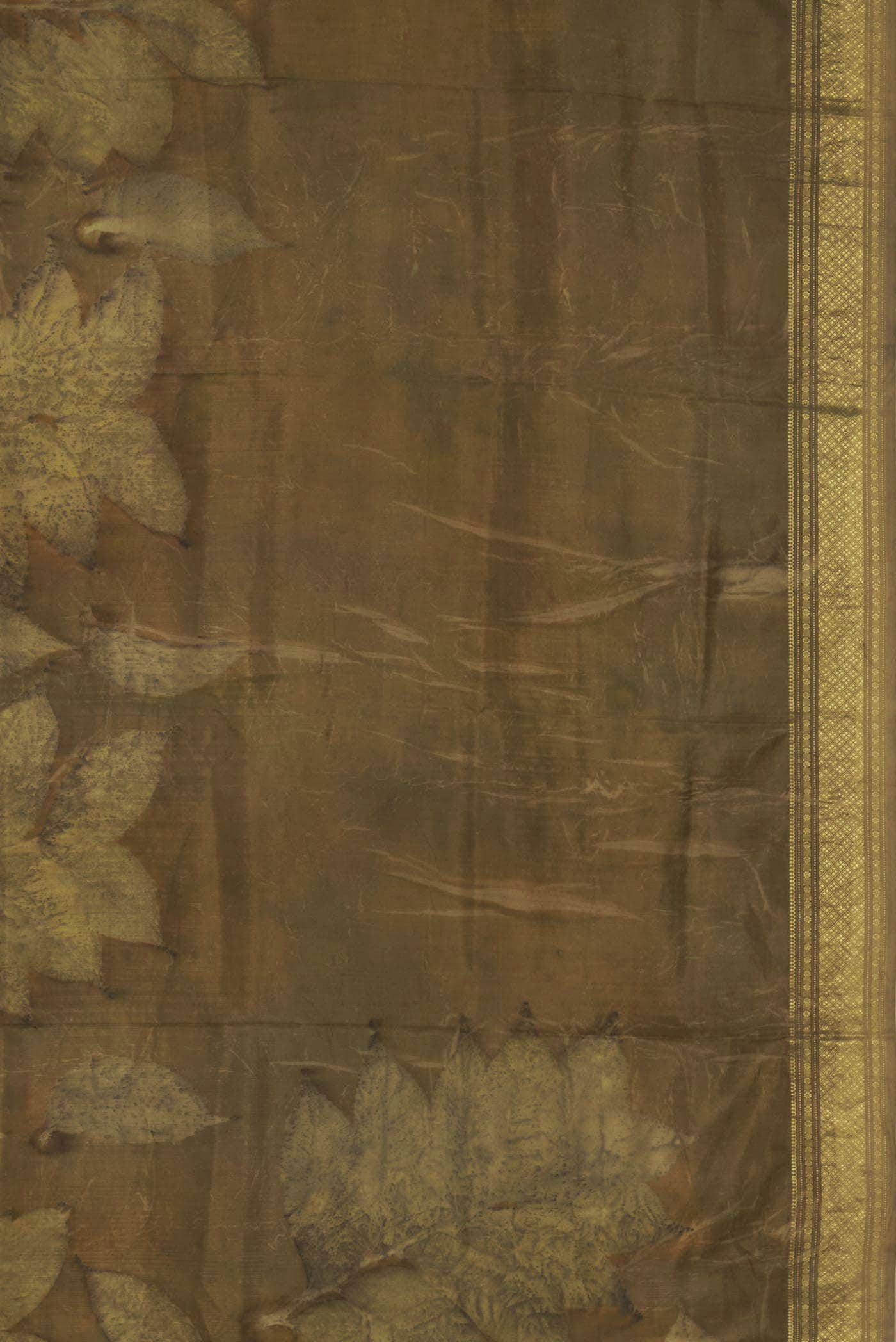 Green Printed Silk Saree