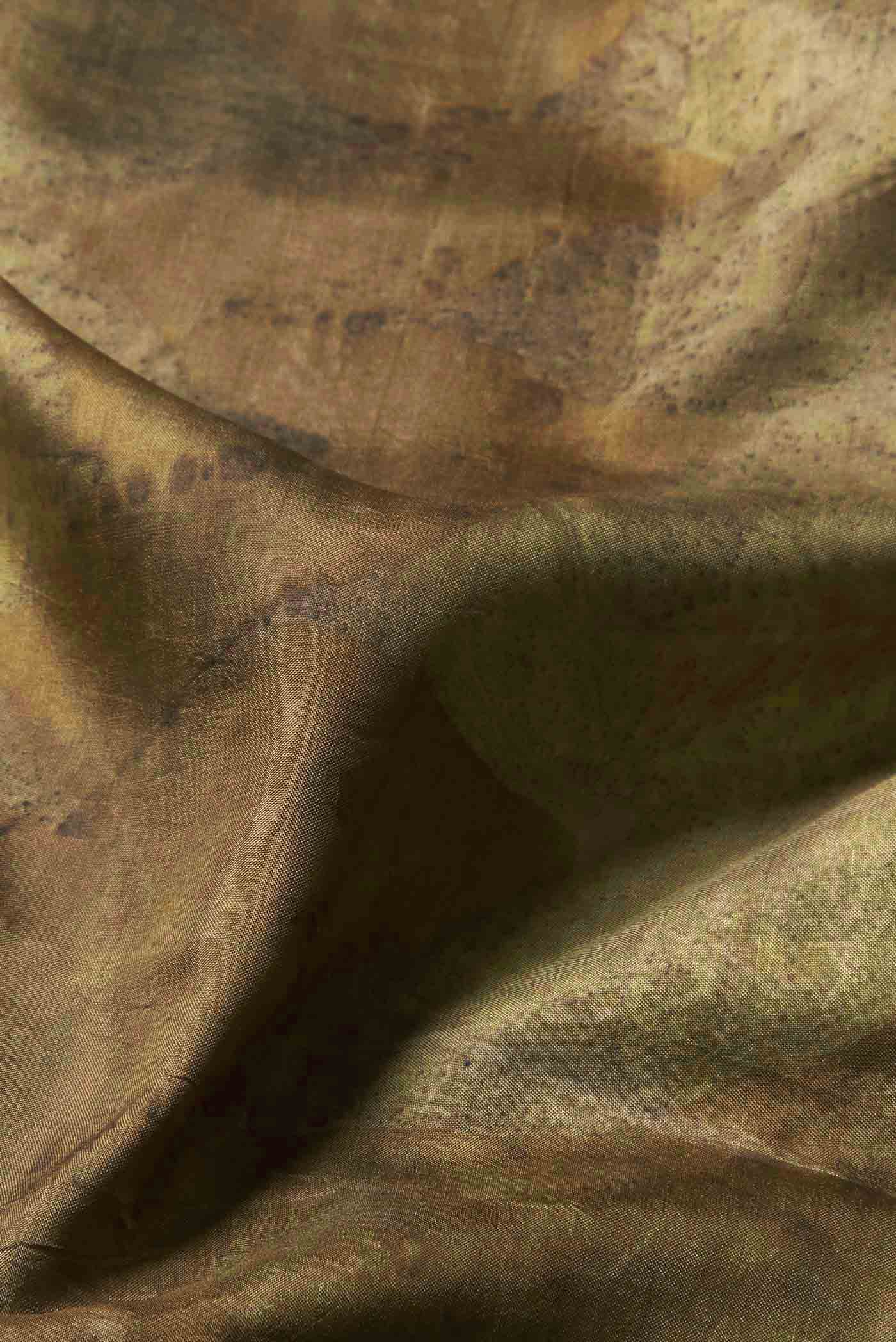 Green Printed Silk Saree