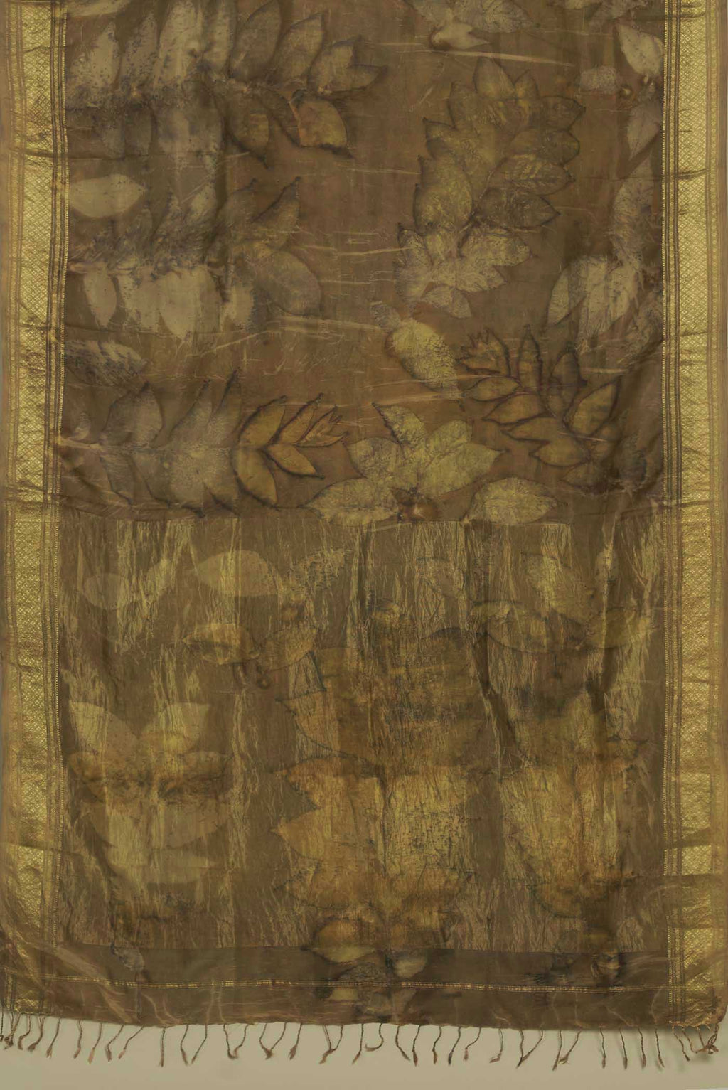 Green Printed Silk Saree