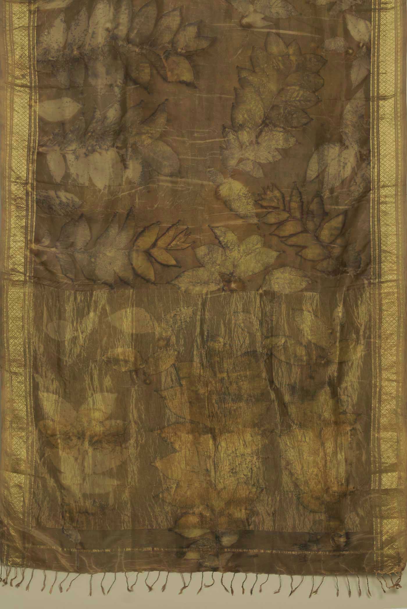 Green Printed Silk Saree