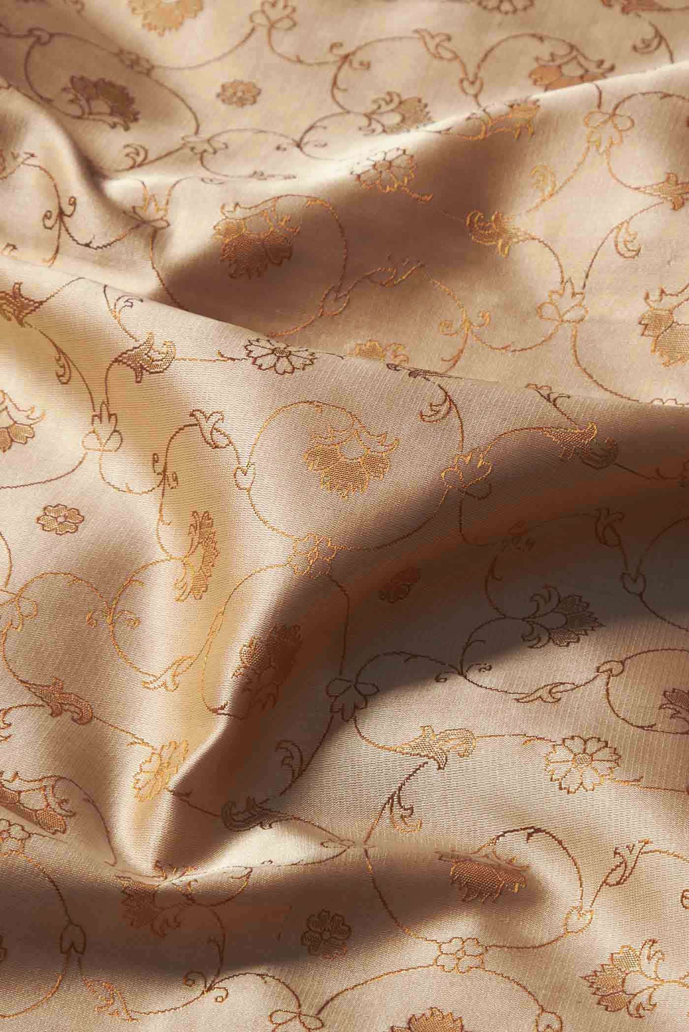 Beige Banarasi Silk Saree