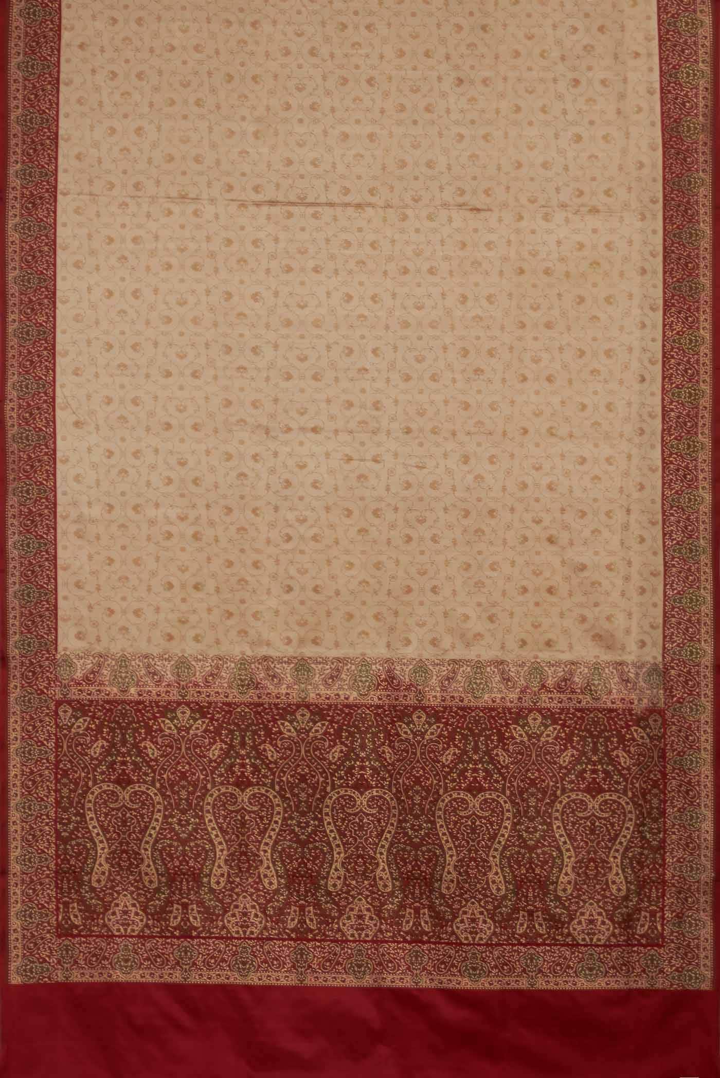 Beige Banarasi Silk Saree