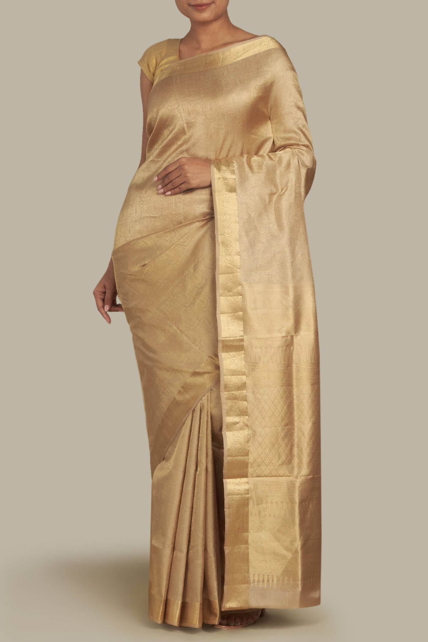 Beige Soft Silk Saree