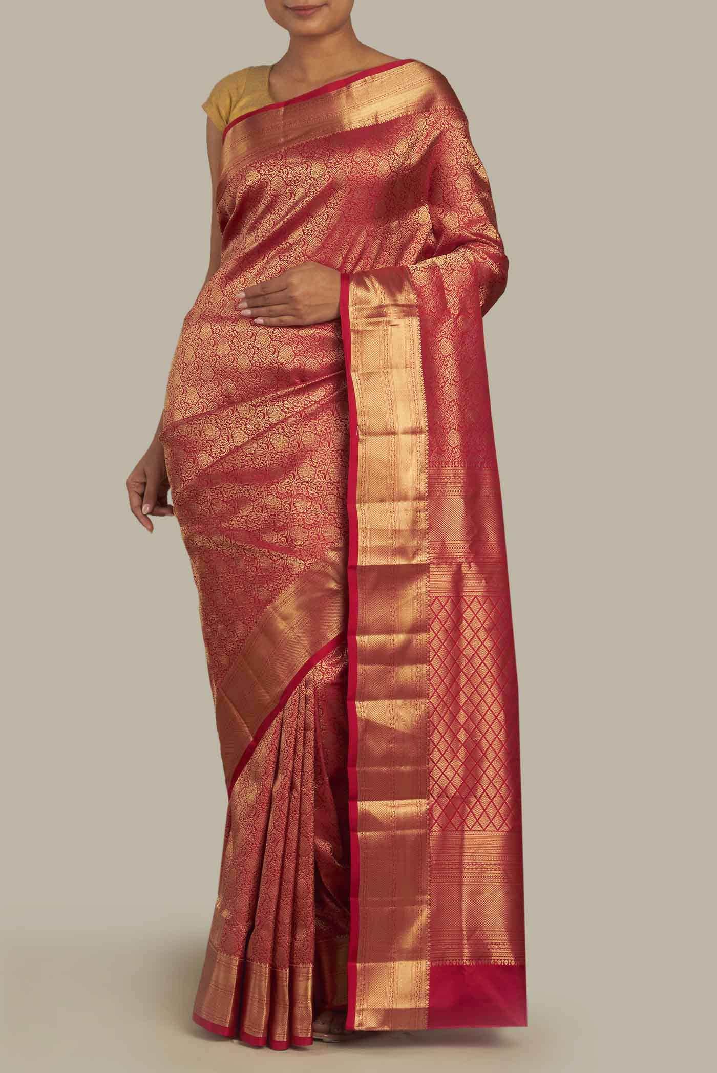 Dark Mauve Soft Silk Saree