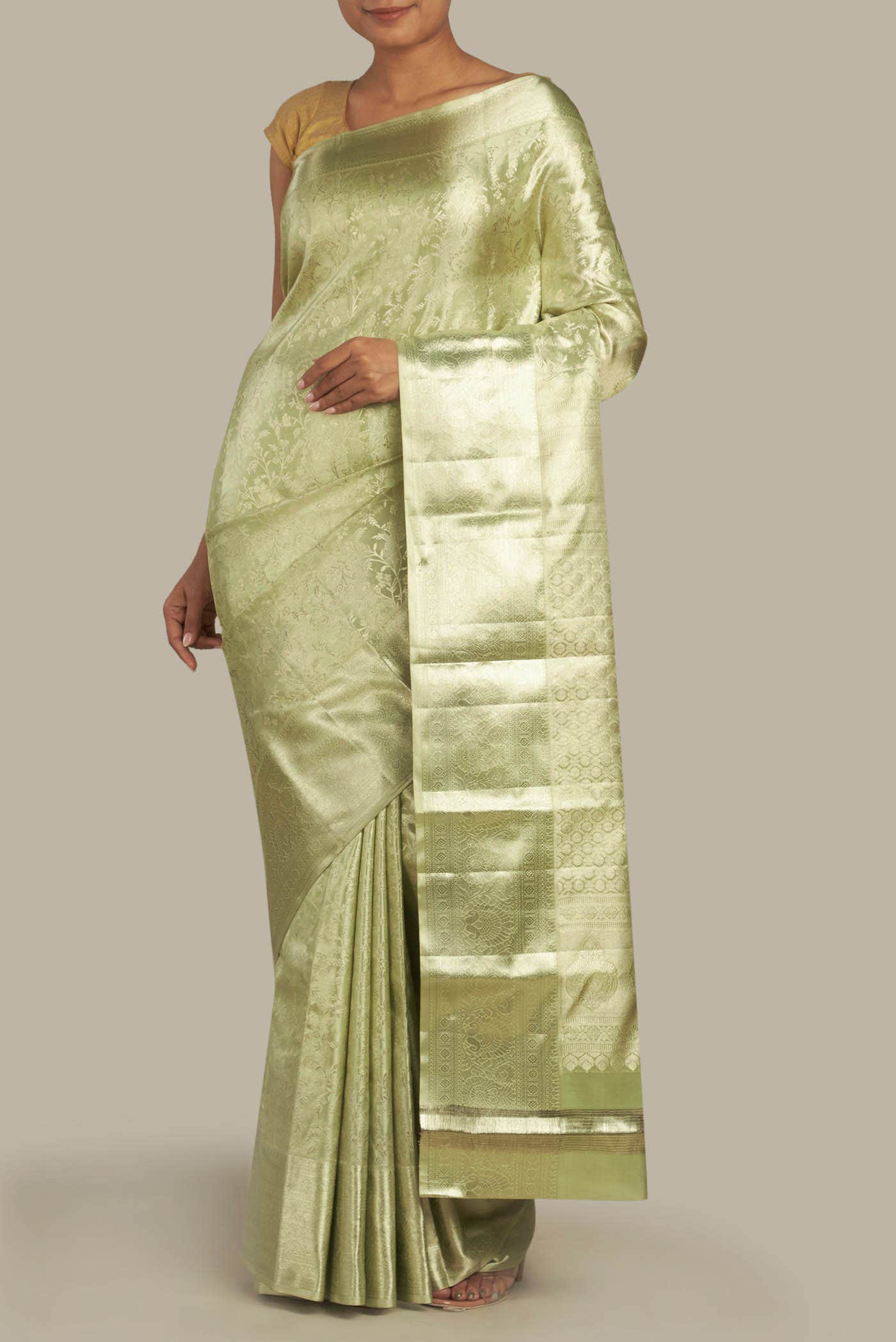 Green Banarasi Silk Saree