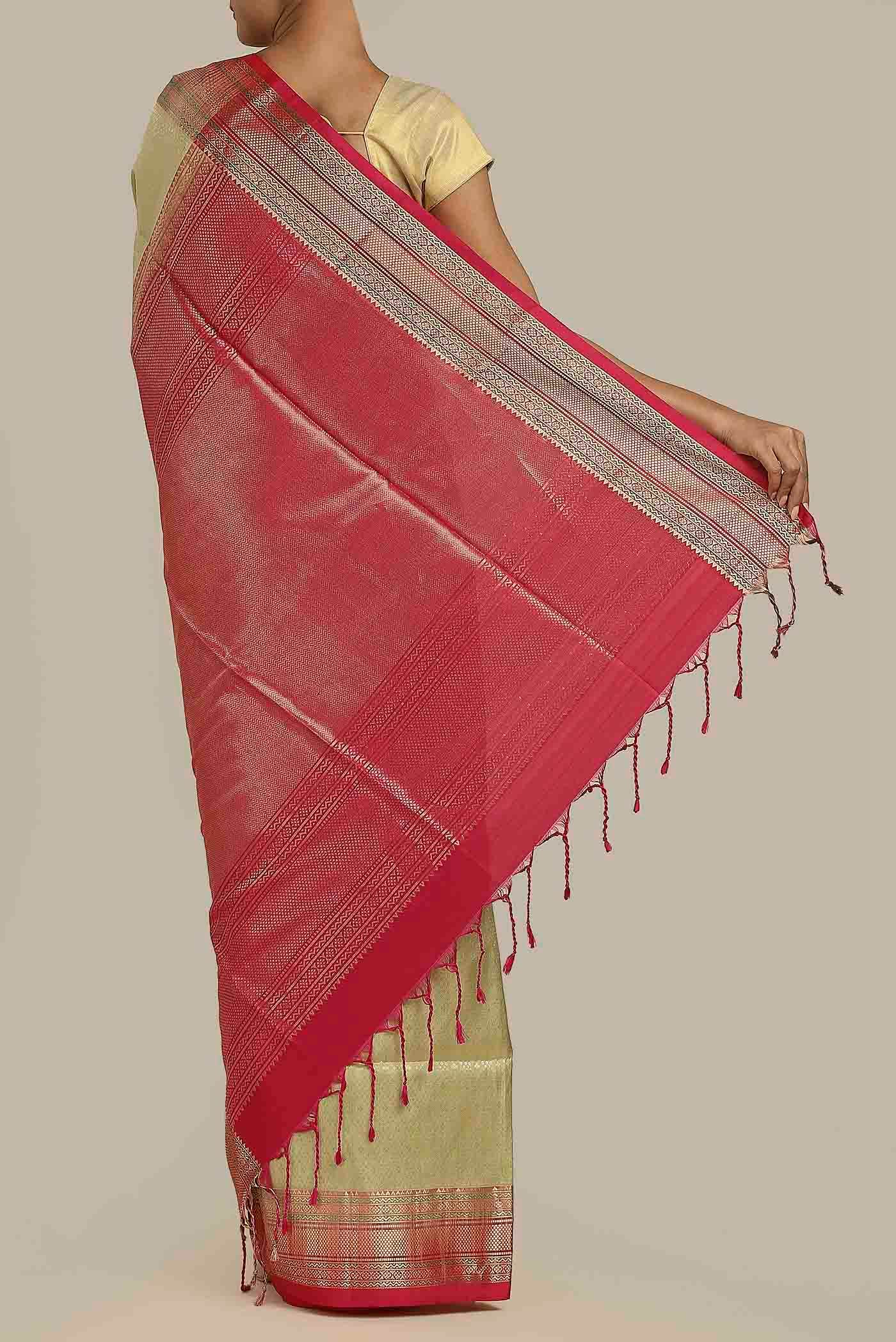 Beige Soft Silk Saree