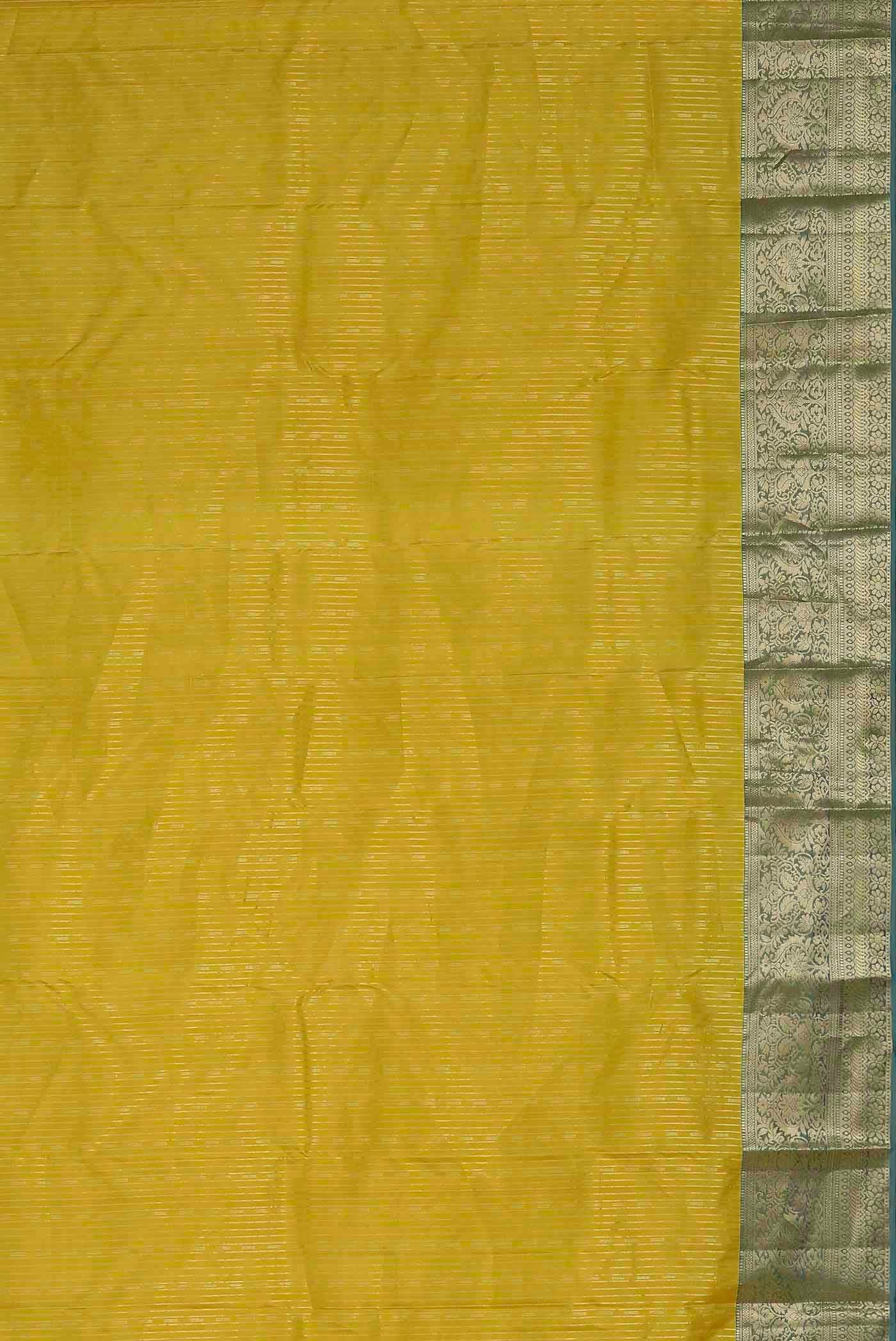 Mustard Kanchipuram Silk Saree
