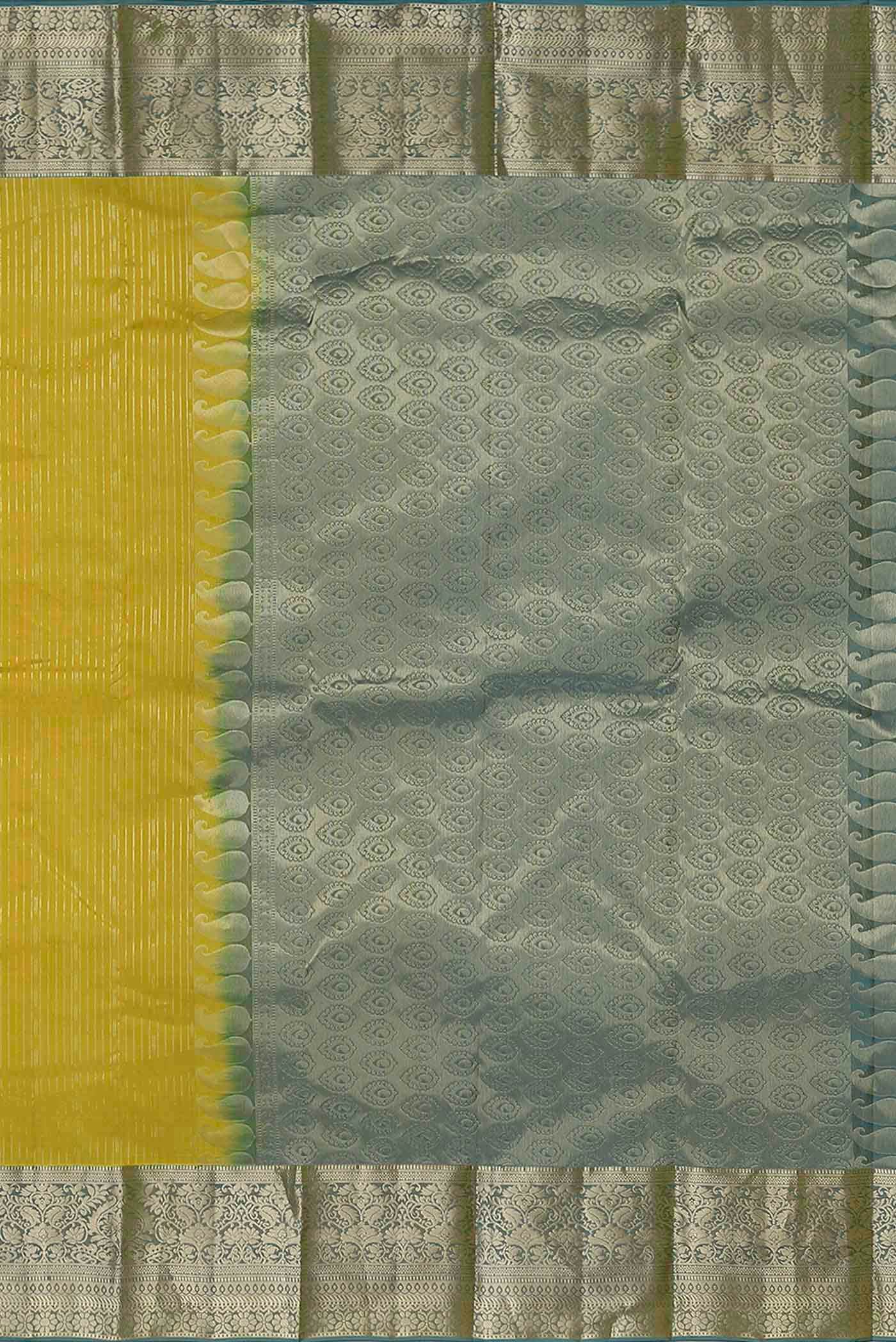 Mustard Kanchipuram Silk Saree