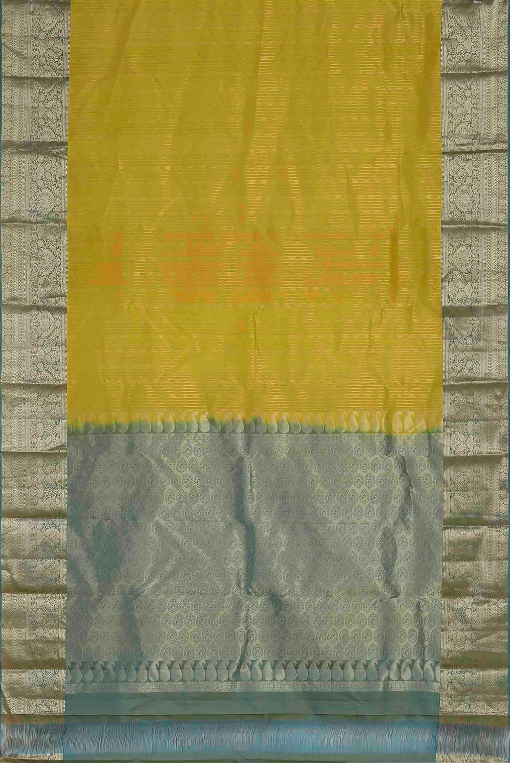 Mustard Kanchipuram Silk Saree