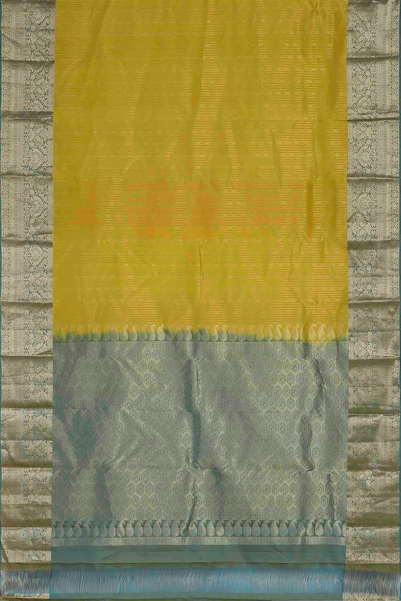Mustard Kanchipuram Silk Saree