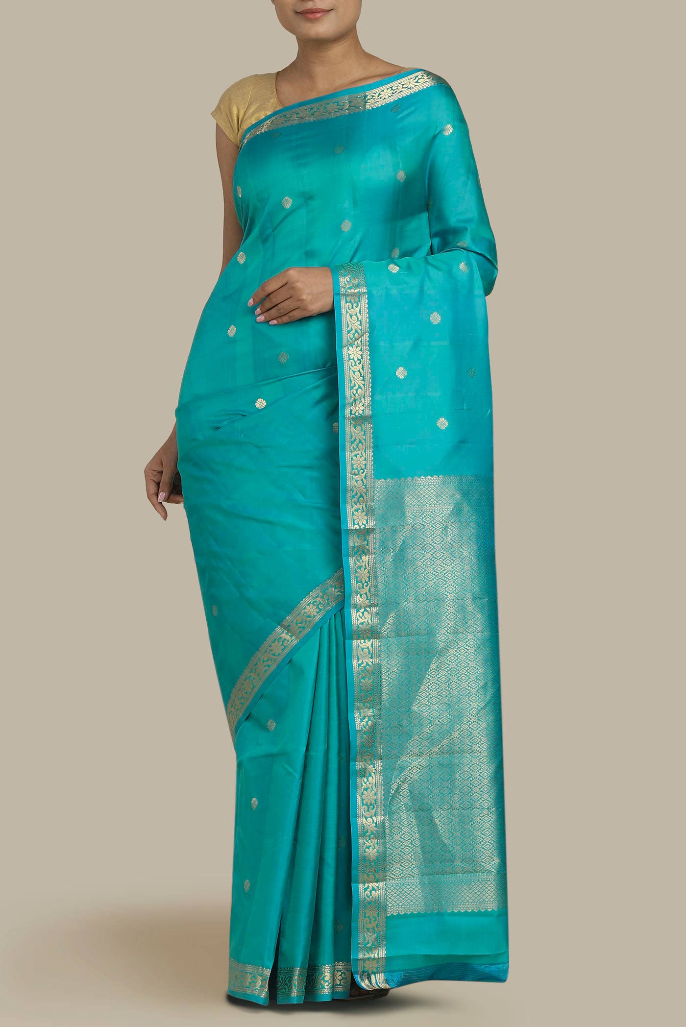 Blue Kanchipuram Silk Saree