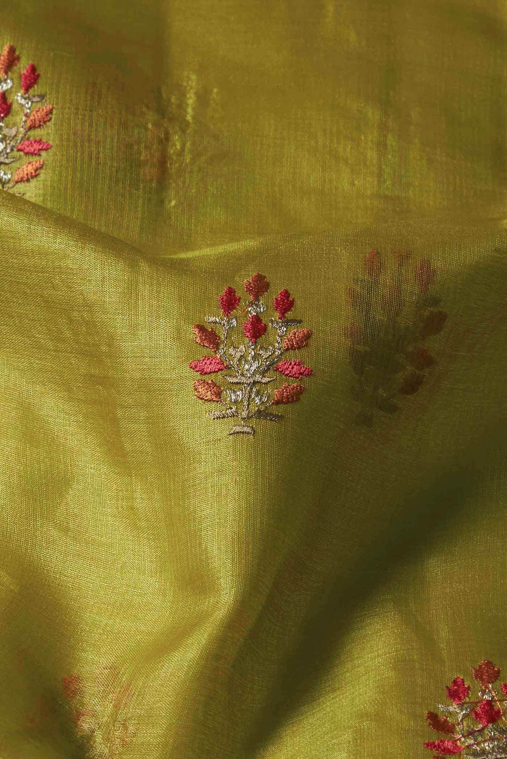 Green Banarasi Tussar Silk Saree