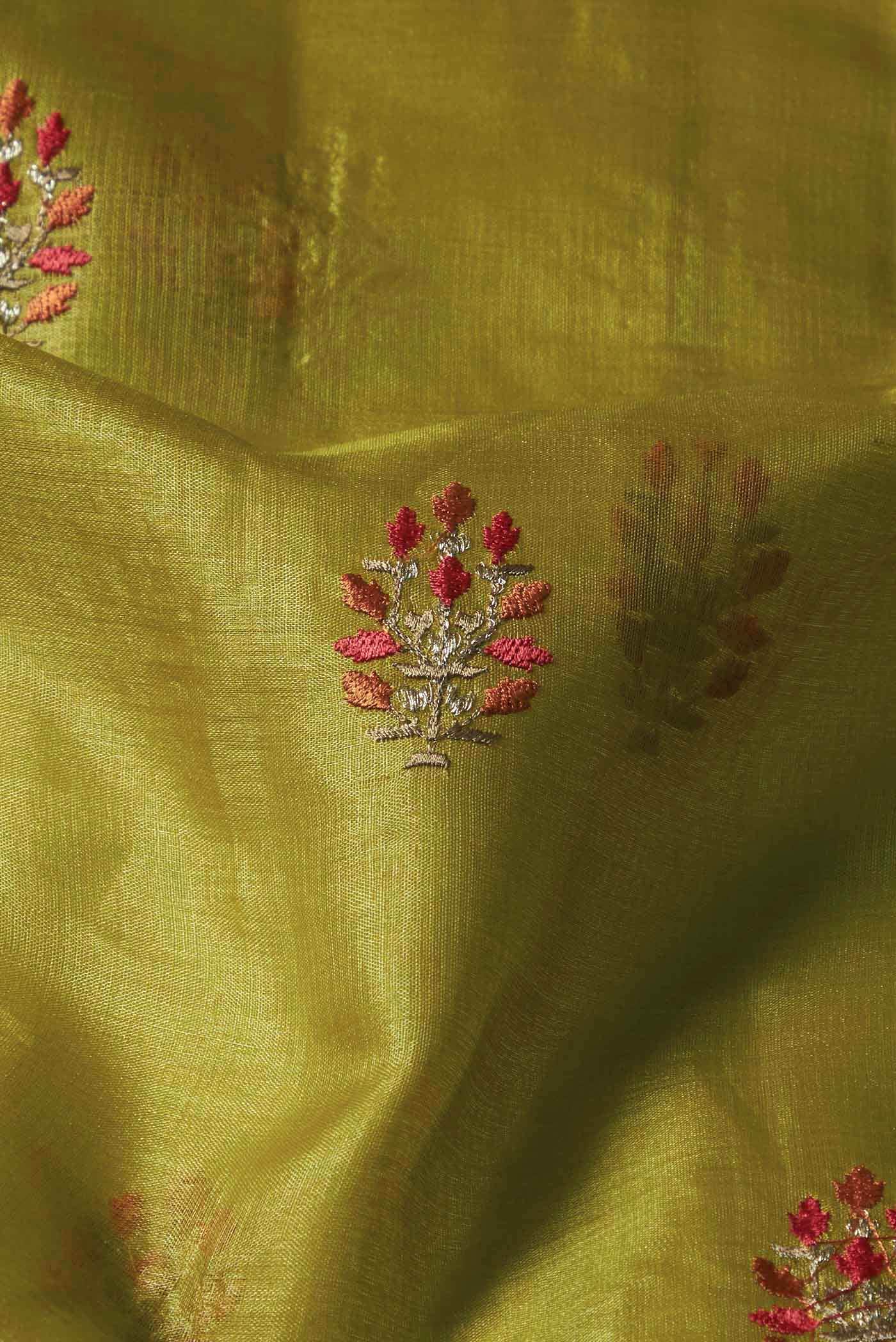 Green Banarasi Tussar Silk Saree