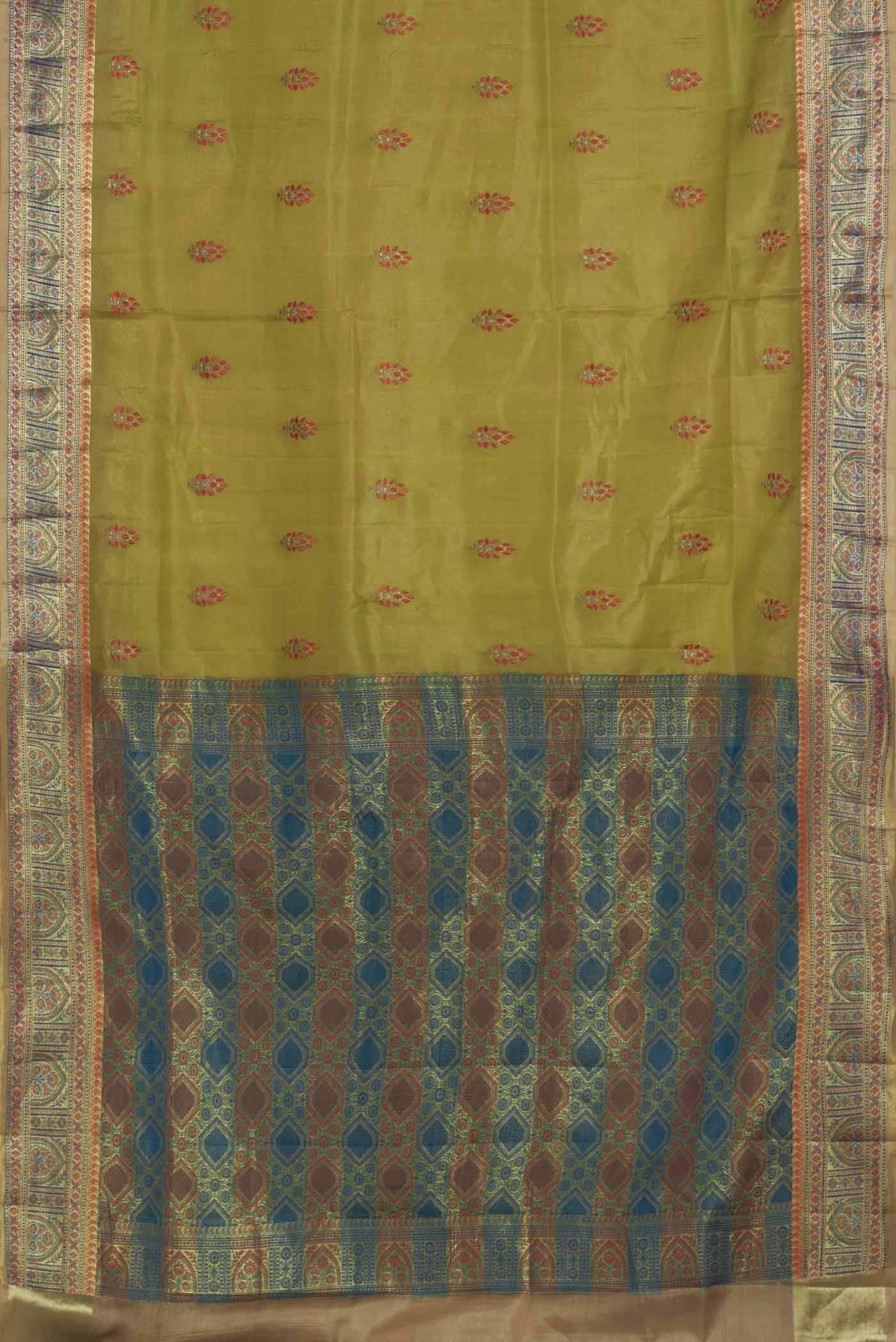 Green Banarasi Tussar Silk Saree