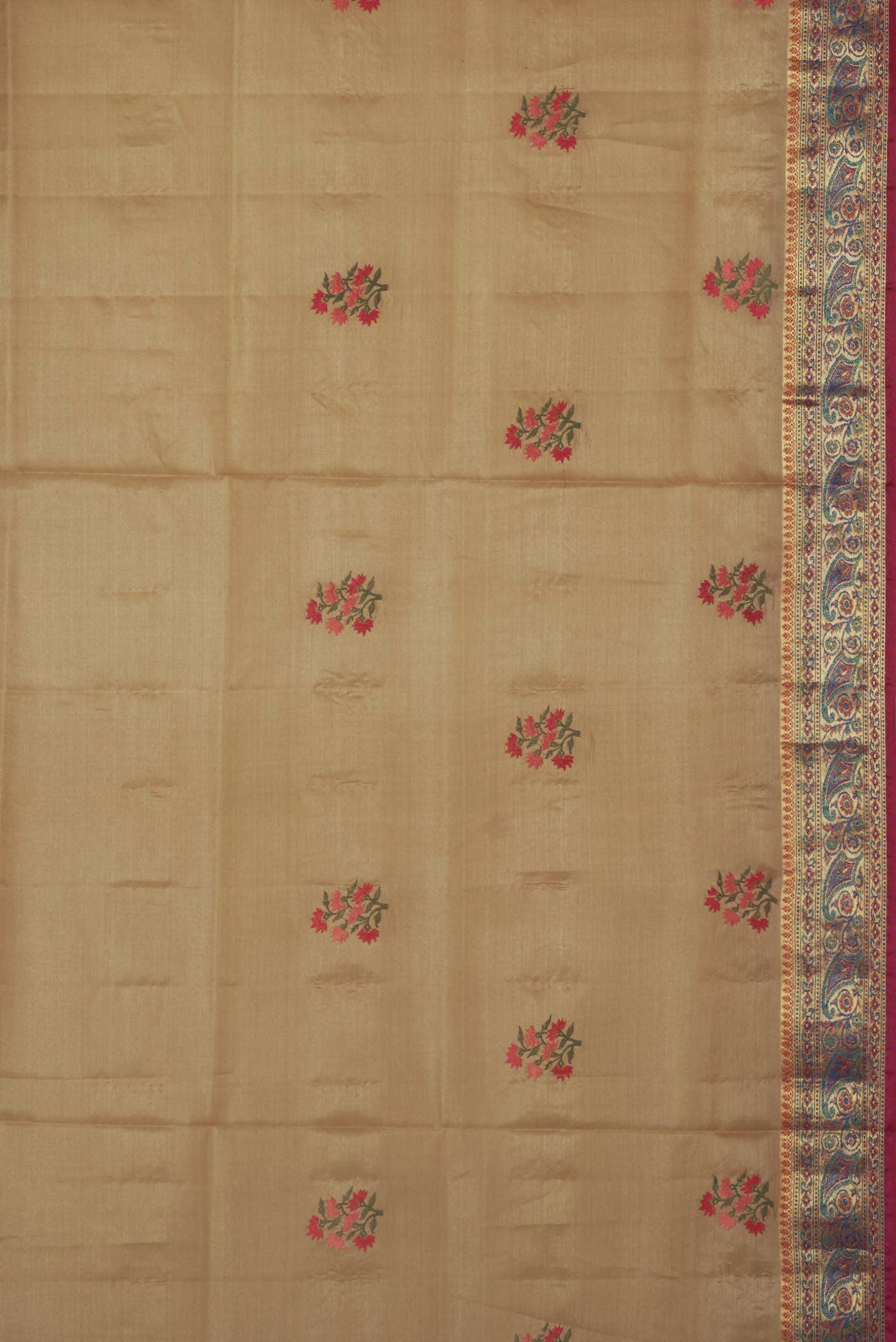 Beige Banarasi Tussar Silk Saree